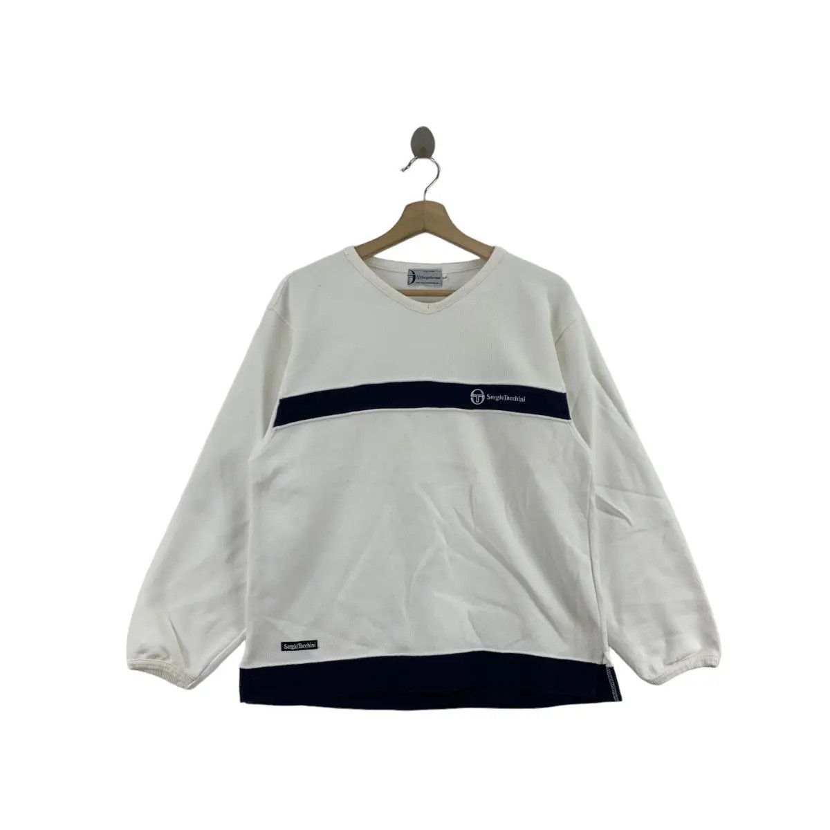 Sergio Tacchini Vintage 90’ SERGIO TACCHINI ITALY Striped Tennis Size L / US 10 / IT 46 - 1 Thumbnail