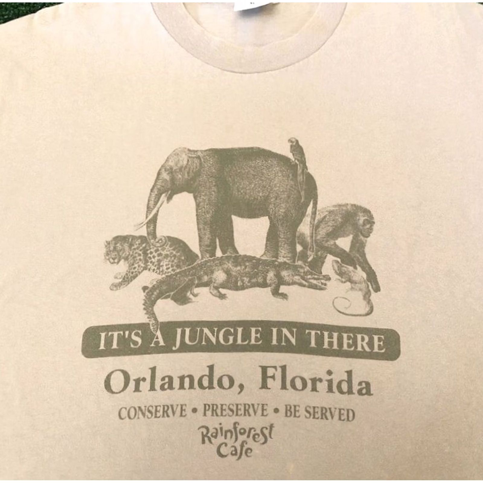 Disney VINTAGE Disney Rainforest Cafe Shirt Animal Mens XL 90s Green Size US XL / EU 56 / 4 - 3 Thumbnail