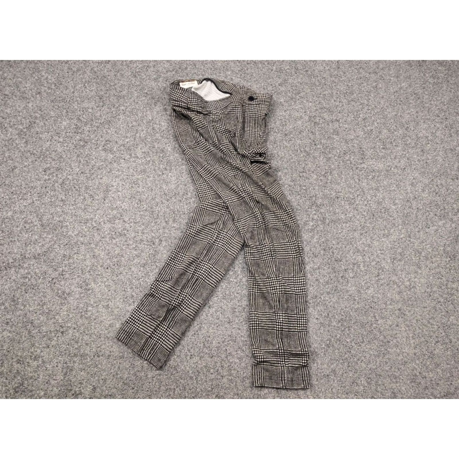 Yves Saint Laurent Saint Laurent check-patterned Skinny Jersey Leggings Trousers Pants, Women, Size S, Gray, Check, Leggings, Slim, Jersey, Saint Laurent Size S / US 4 / IT 40 - 6 Thumbnail