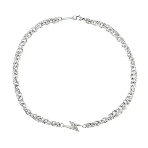 Jewelry Bolt Chrome Chain Silver Goth God Vibe Necklace Size ONE SIZE - 4 Thumbnail