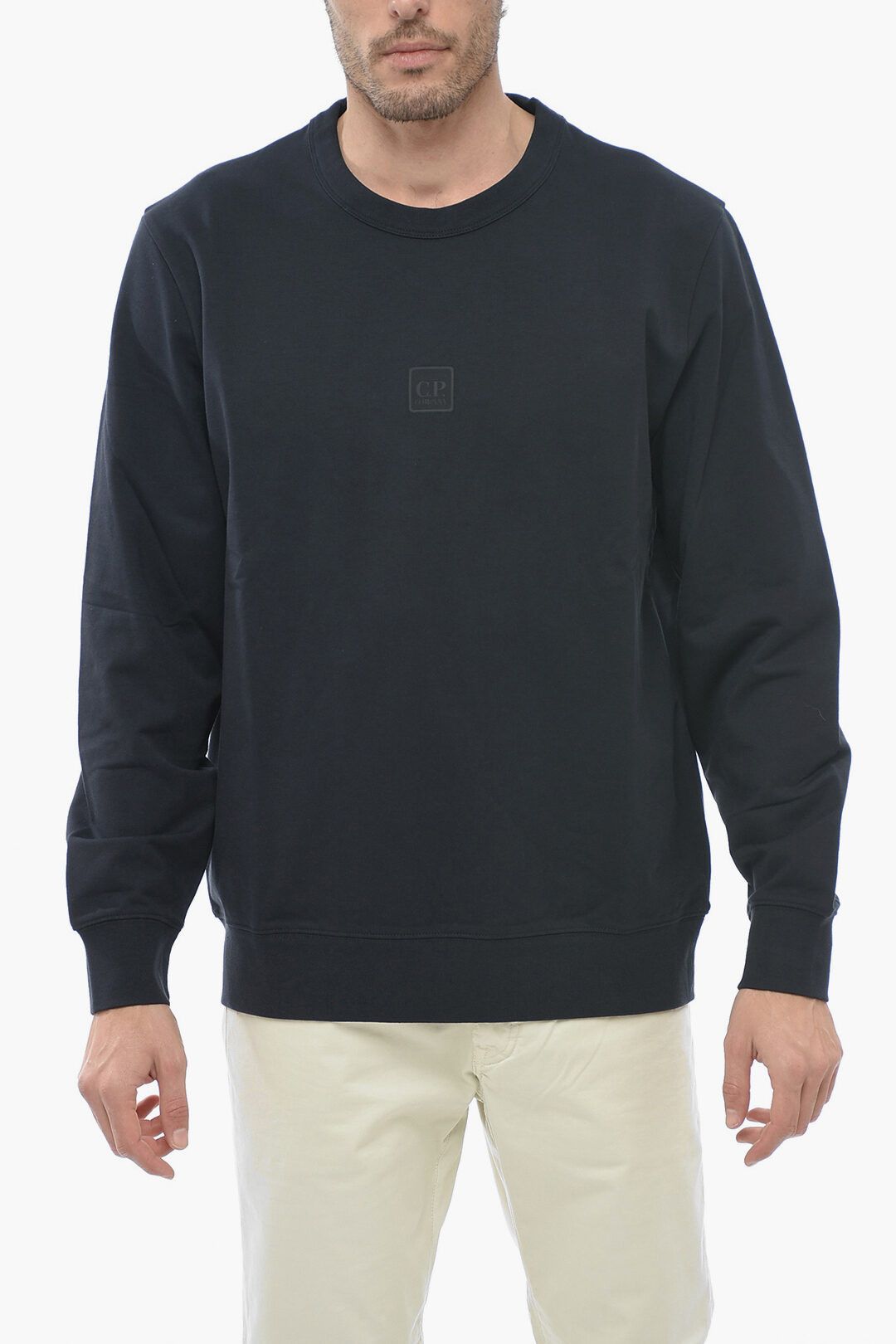 image of C P Company Og1Mm0424 Crew-Neck Sweatshirt In Blue, Men's (Size Small)