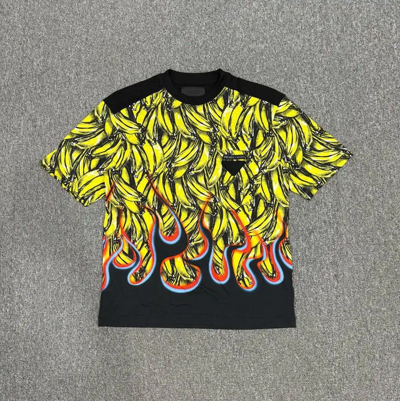 Prada Prada Multicolor Graphic Cotton T-Shirt for Men Size US M / EU 48-50 / 2 - 1 Thumbnail