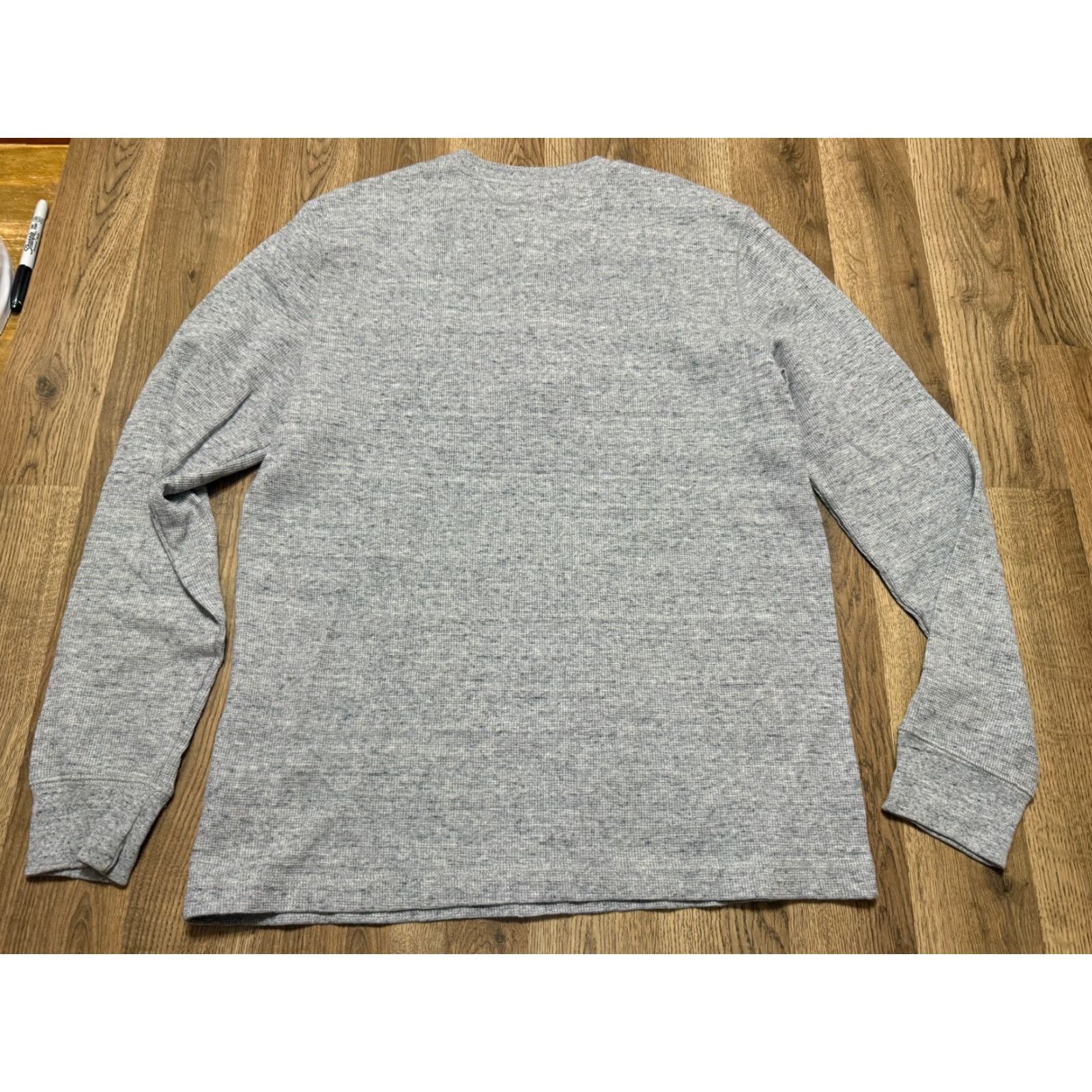 Vintage Sonoma Shirt, Men's Large, Gray, Long Sleeve, Henley, 1/4 Button, T-Shirt, Regular Size L / US 10 / IT 46 - 2 Thumbnail