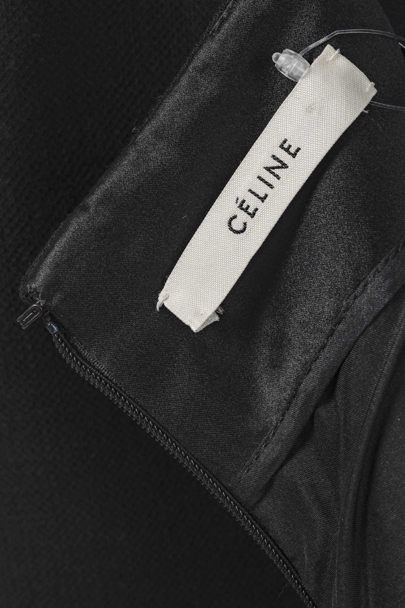 Celine Celine Black Wool and Lambskin Belted Skirt Size 31" - 4 Thumbnail
