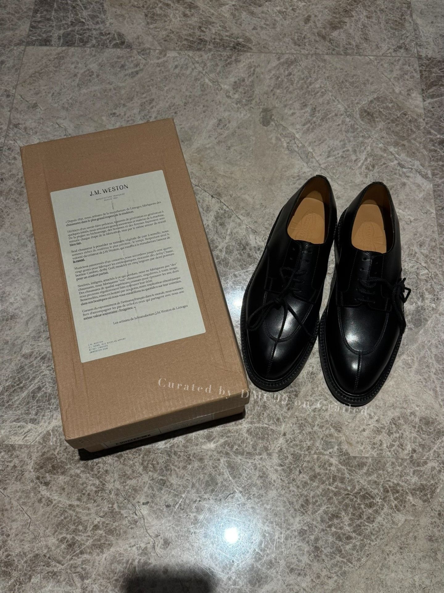J.M. Weston J.M Weston Golf Derby Black Box Calf D Width Mens 7 