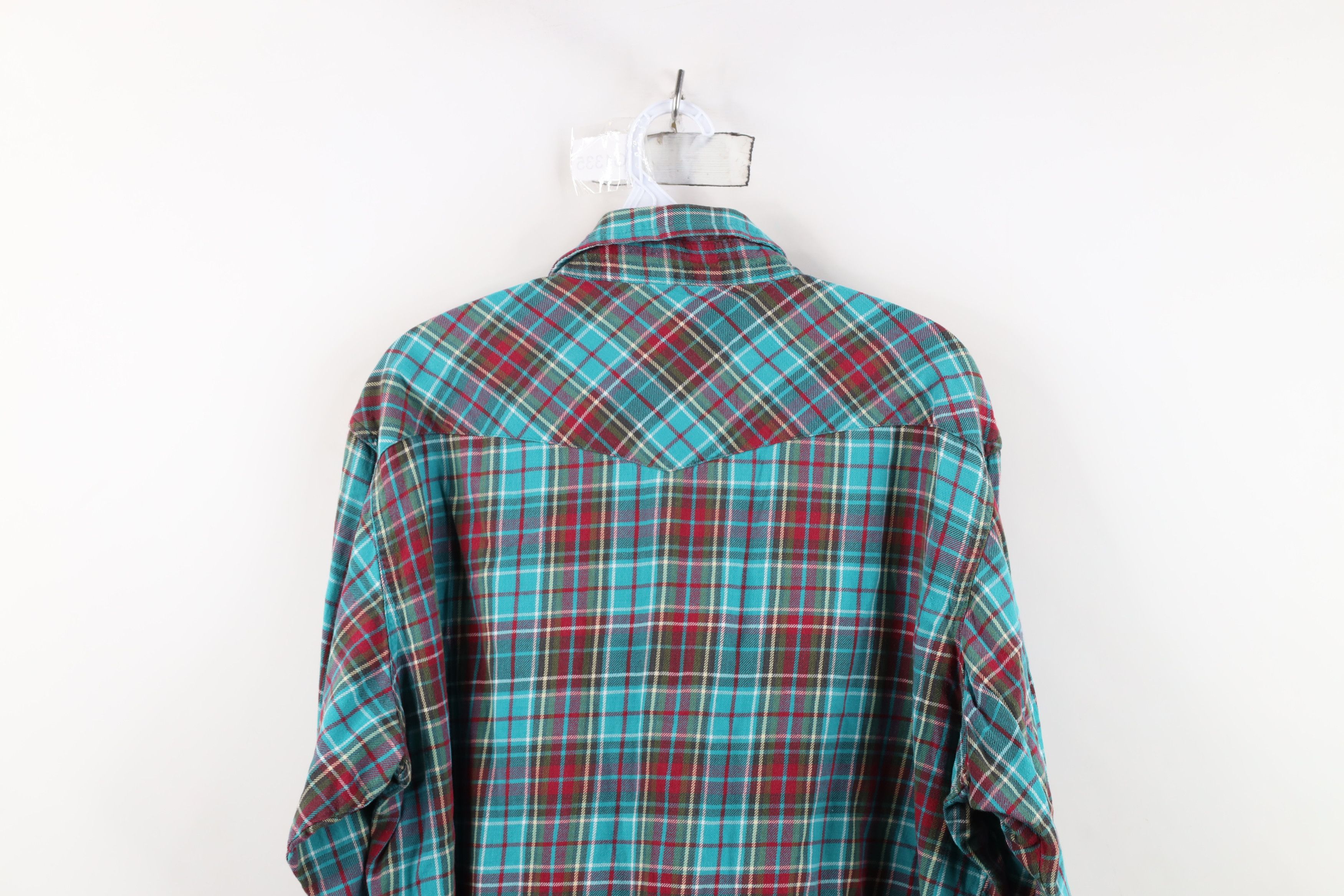 Wrangler Vintage 90s Wrangler Rainbow Plaid Flannel Snap Button Shirt Size US XL / EU 56 / 4 - 12 Thumbnail