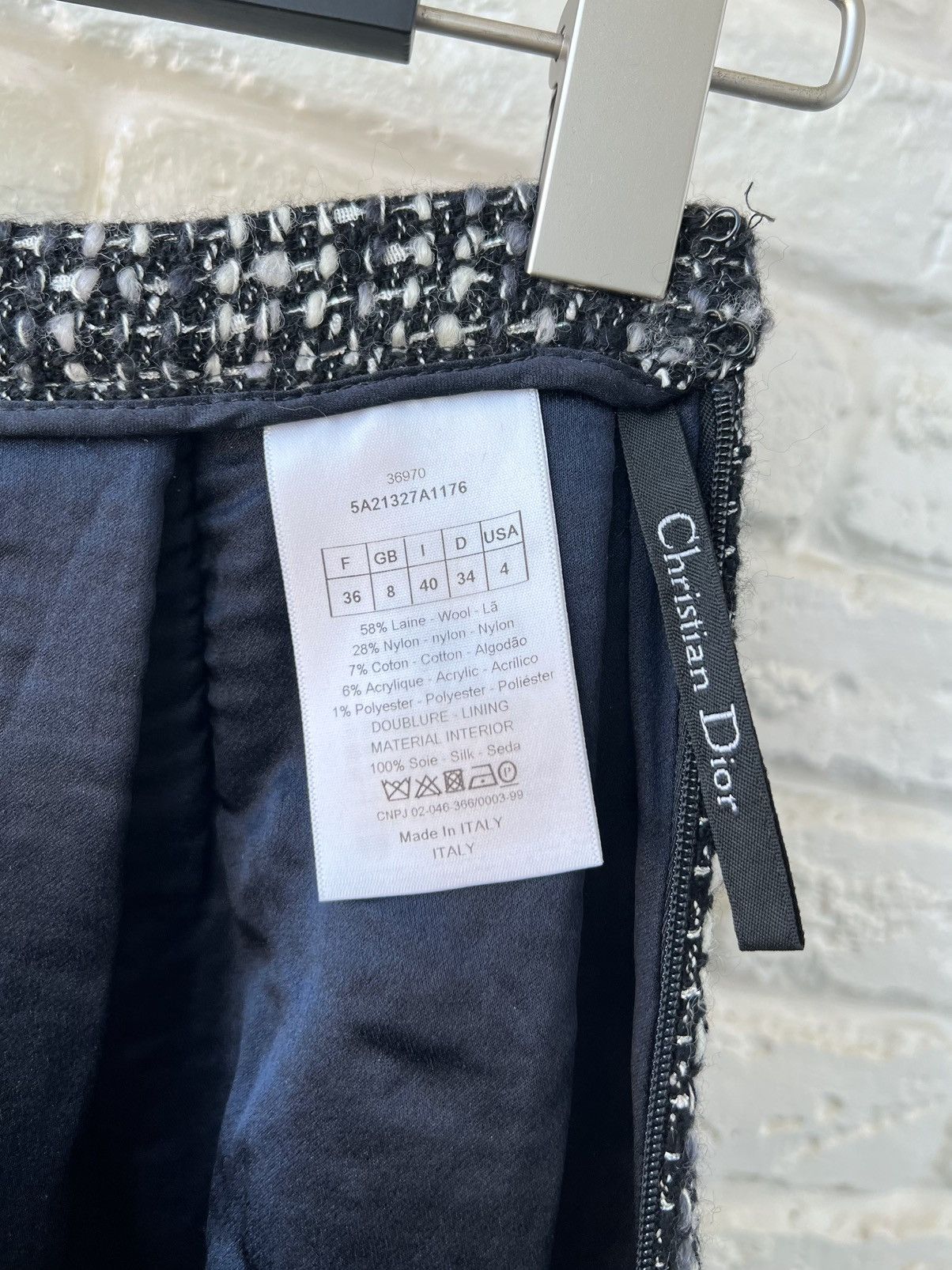 Dior Christian Dior Wool Tweed Skirt Size 27" / US 4 / IT 40 - 5 Thumbnail