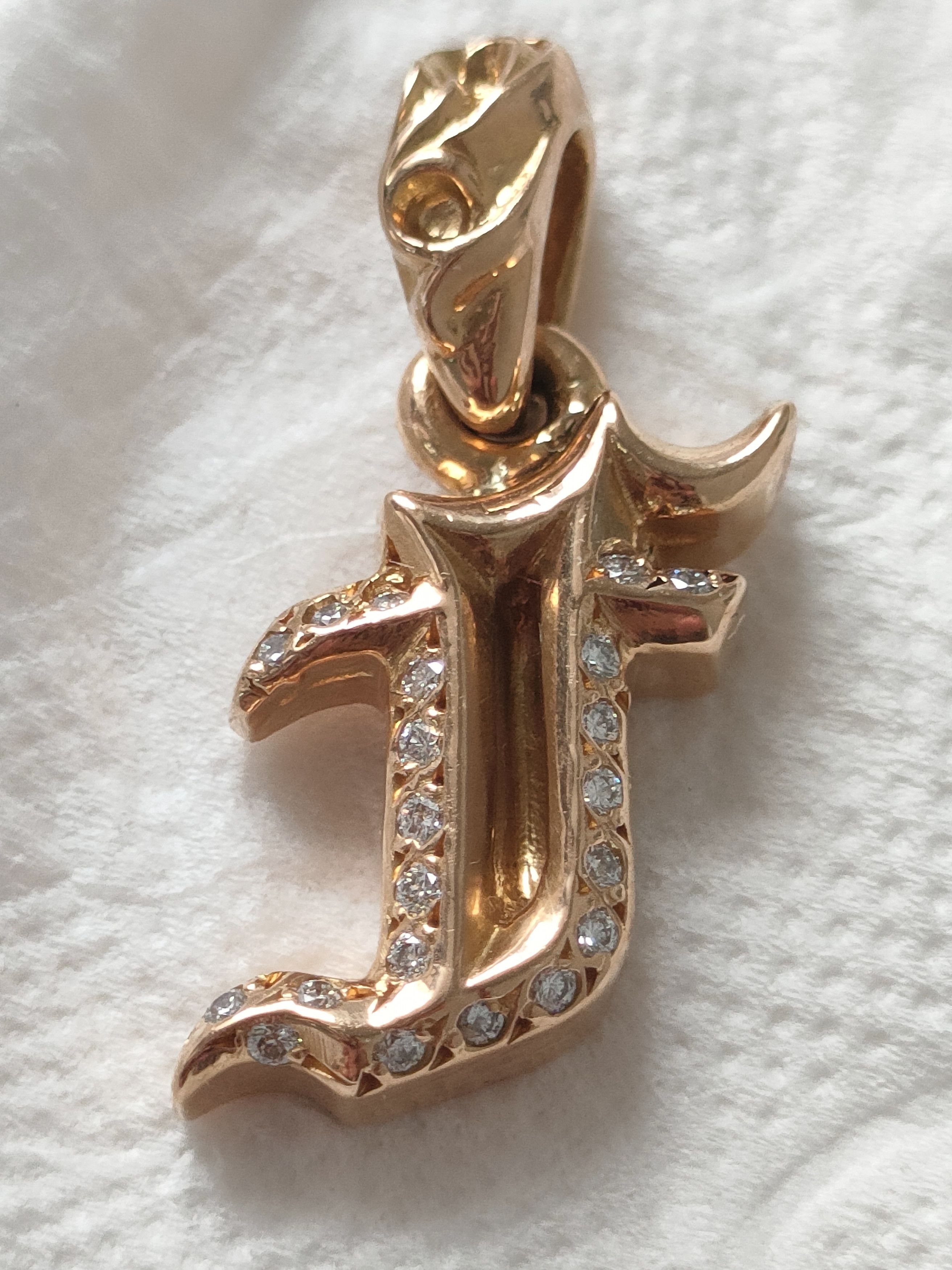 Chrome Hearts Chrome Hearts 22K Gold Diamonds F Pendant Size ONE SIZE - 5 Thumbnail