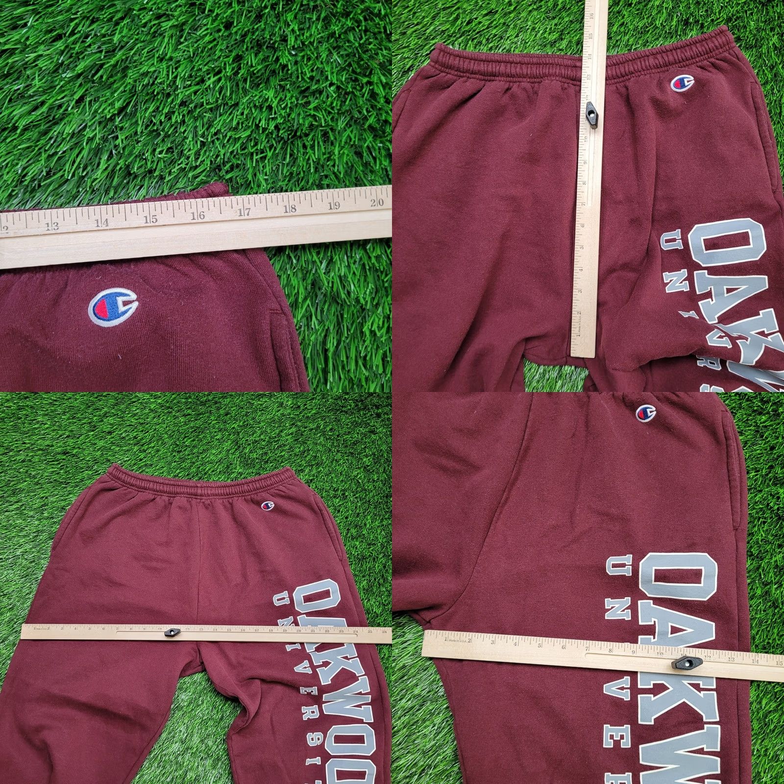 Champion VINTAGE Champion Sweatpants Mens M Oakwood HBCU Maroon Baggy High Rise Relaxed Y2K Joggers Size US 30 / EU 46 - 8 Thumbnail
