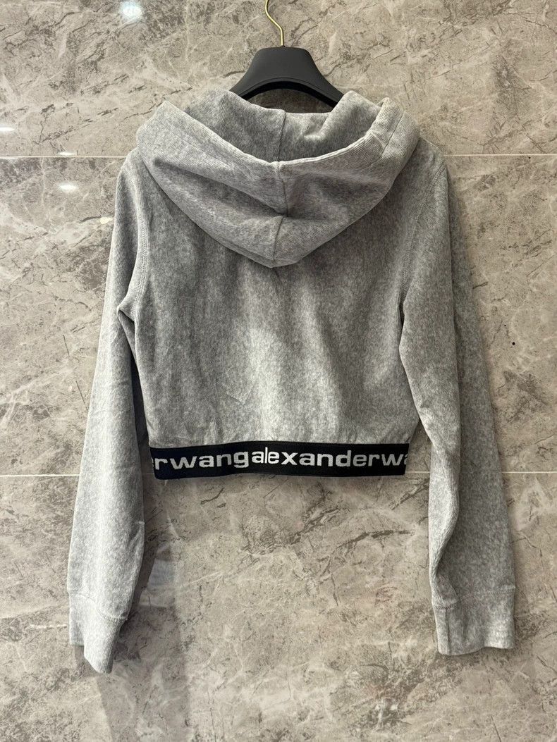 Alexander Wang Alexander Wang Gray Velvet Hoodie- Size S / US 4 / IT 40 - 7 Thumbnail