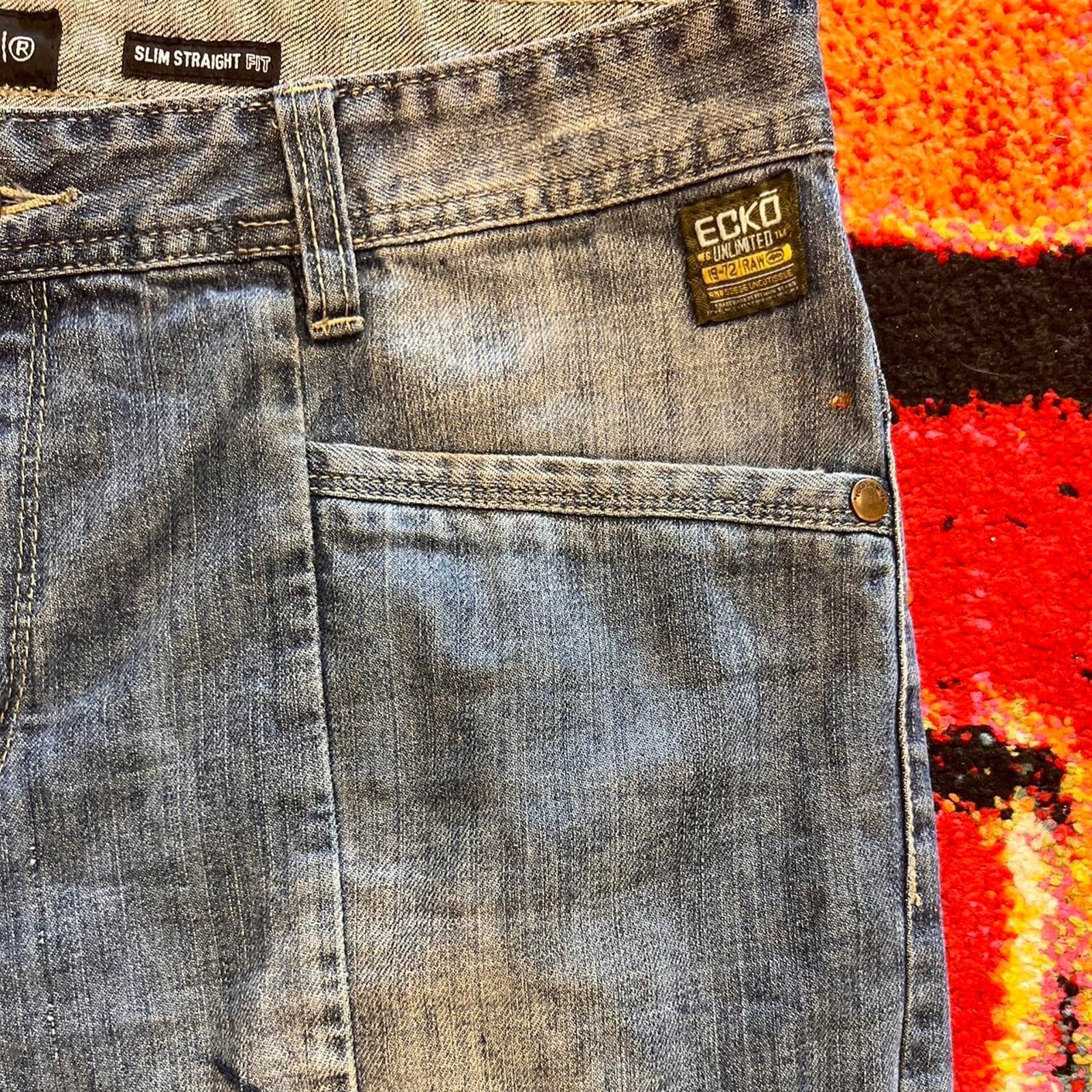 Ecko Unltd. Ecko Unlimited Y2K Slim Straight Utility Sz36 Washed Denim Size US 38 / EU 54 - 5 Thumbnail