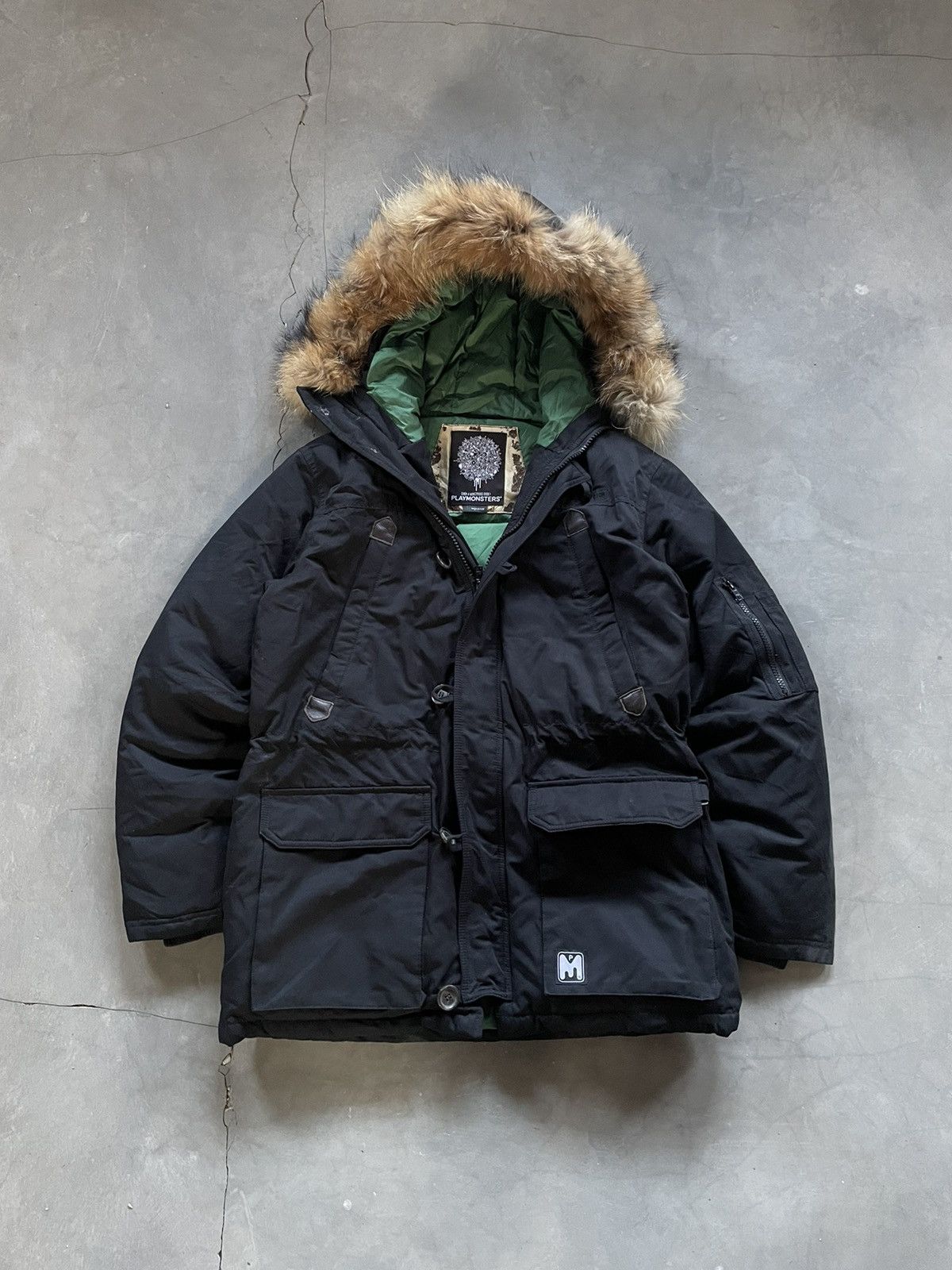 Japanese Brand 2000’s PlayMonsters - Fur Down Jacket Parkas Black Size US L / EU 52-54 / 3 - 3 Thumbnail