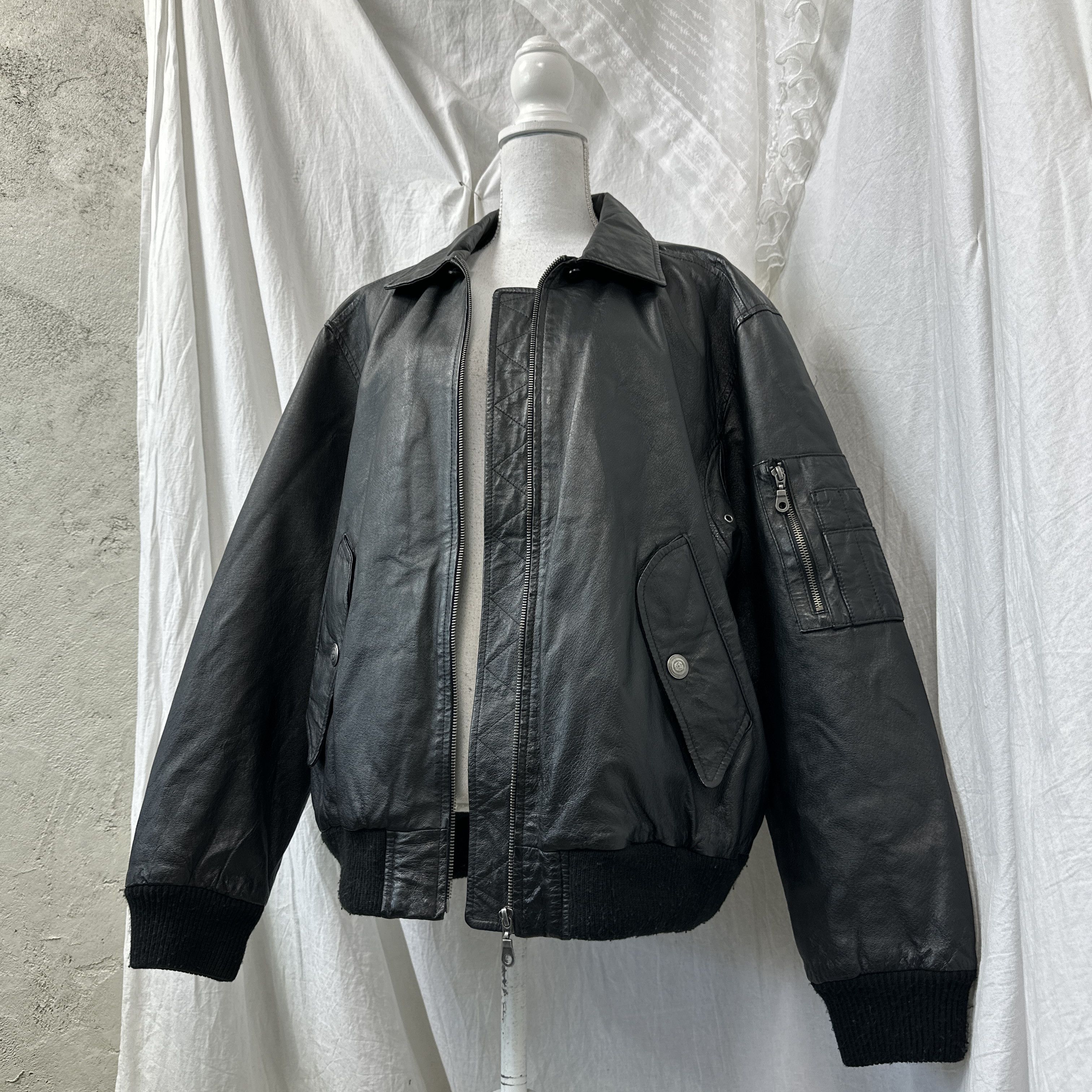 Vintage Vintage Grunge Leather Biker Moto Oversize Jacket 90s Size US XL / EU 56 / 4 - 8 Thumbnail