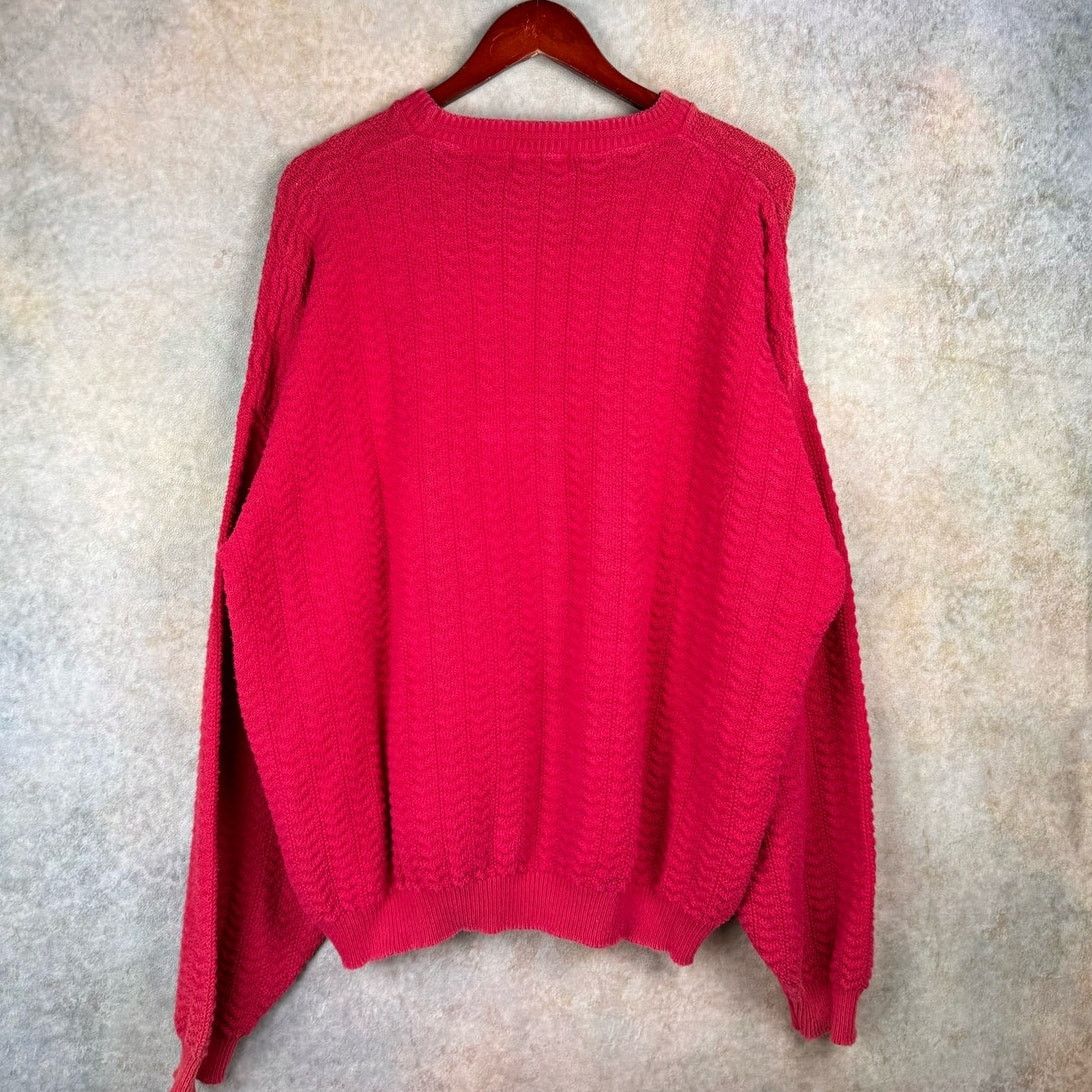 Vintage VTG 90s Trade Bay Knit Sweater XL Red Pullover Crewneck Size US XL / EU 56 / 4 - 3 Thumbnail