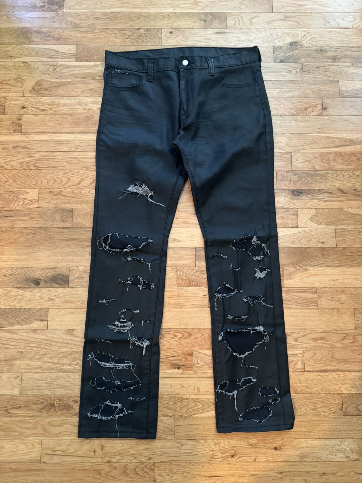 Other black wax distressed jeans Size US 34 / EU 50 - 1 Thumbnail