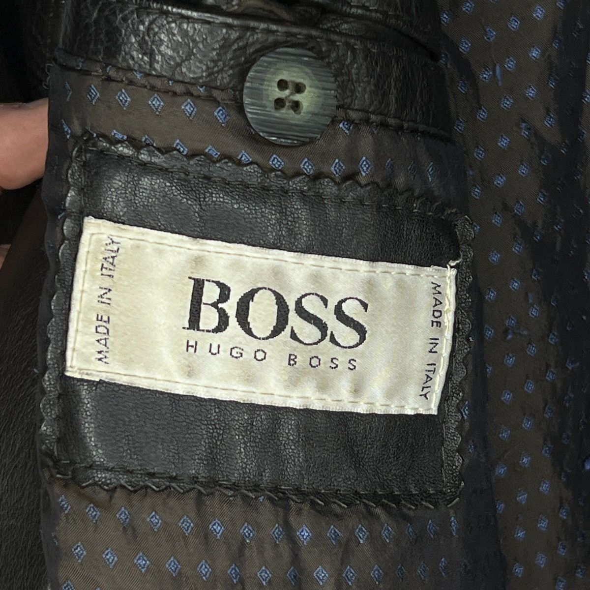 Hugo Boss Vintage 90s y2k Hugo Boss Leather Jacket Coat Calfskin Sz 52 Size US L / EU 52-54 / 3 - 2 Thumbnail