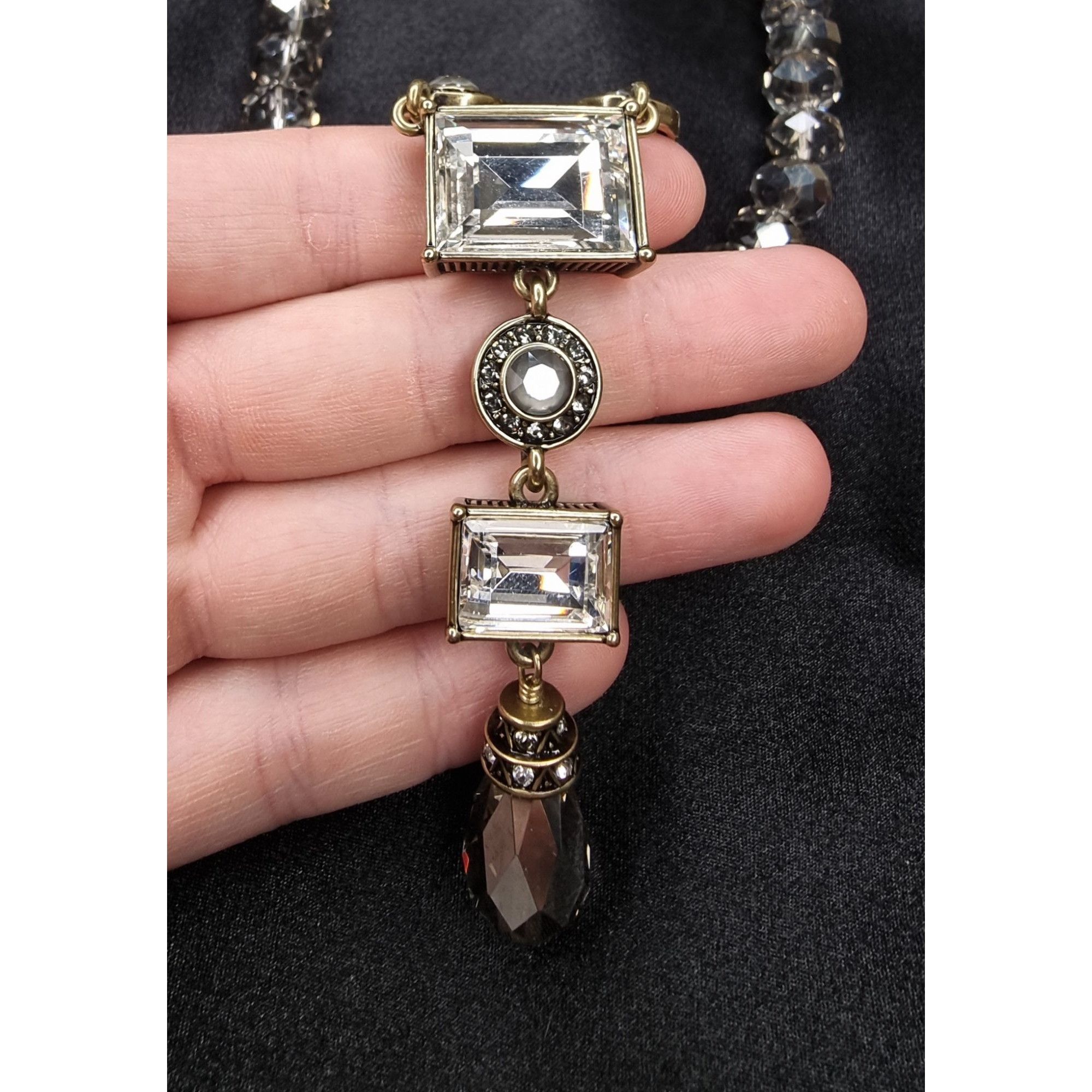 Vintage Heidi Daus Statement Necklace With Clear Crystal Accents & G Size ONE SIZE - 5 Thumbnail