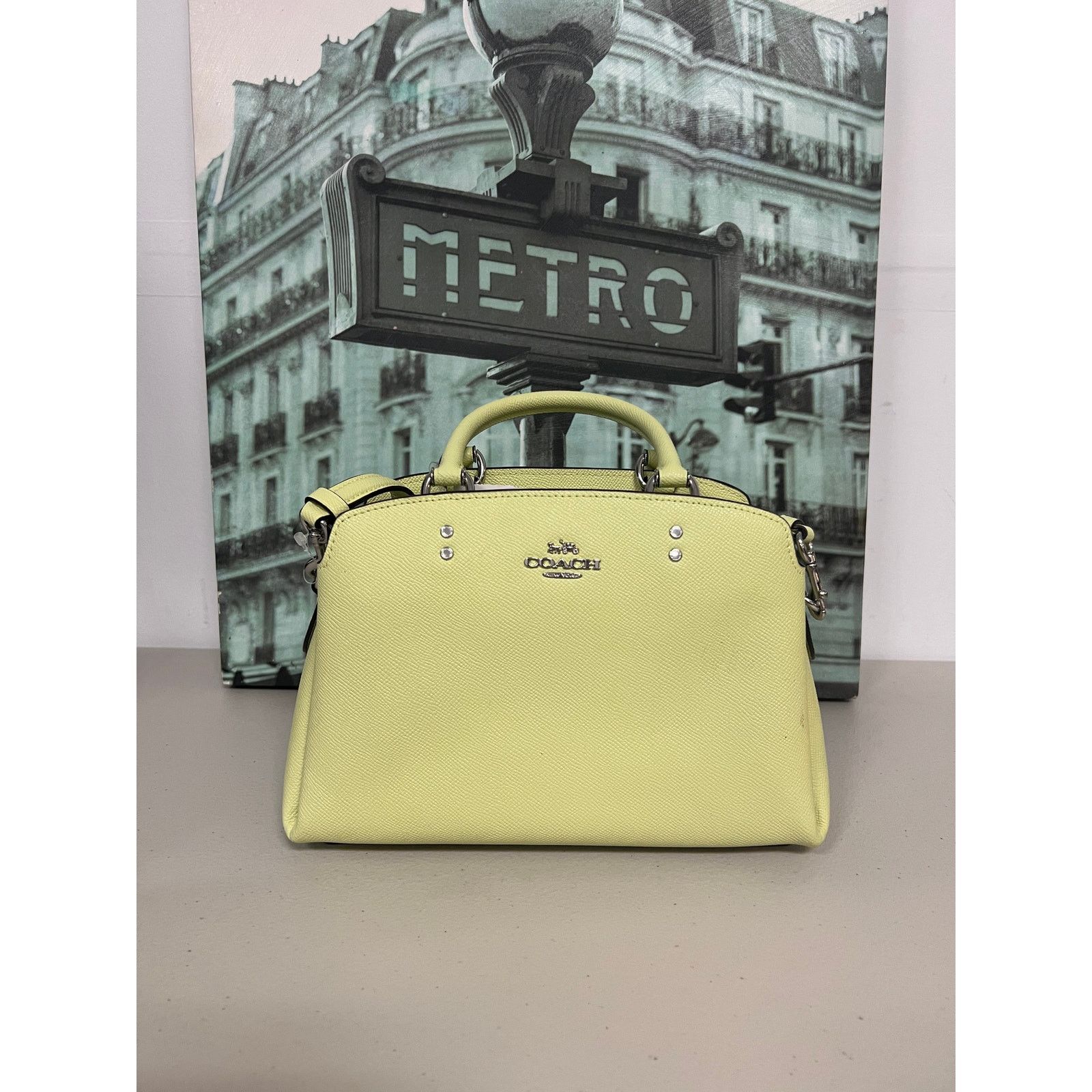 Coach Coach 91146 Mini Lillie Leather Carryall IN Pale Lime Size ONE SIZE - 1 Thumbnail