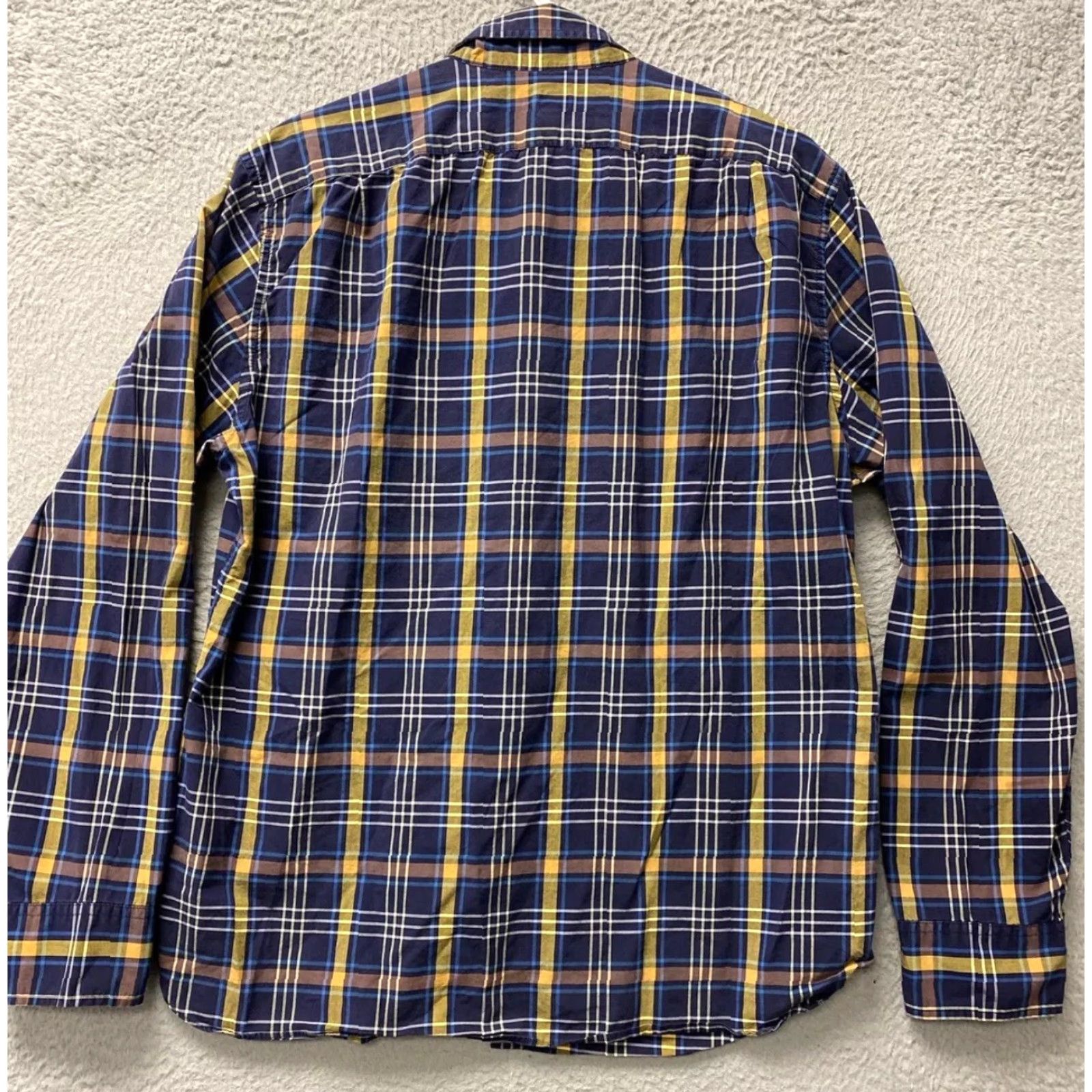 J.Crew VINTAGE J.CREW Men's Long Sleeve Plaid Shirt Size Large Blue Brown Slim Fit Button-Up Cotton Size US L / EU 52-54 / 3 - 7 Thumbnail
