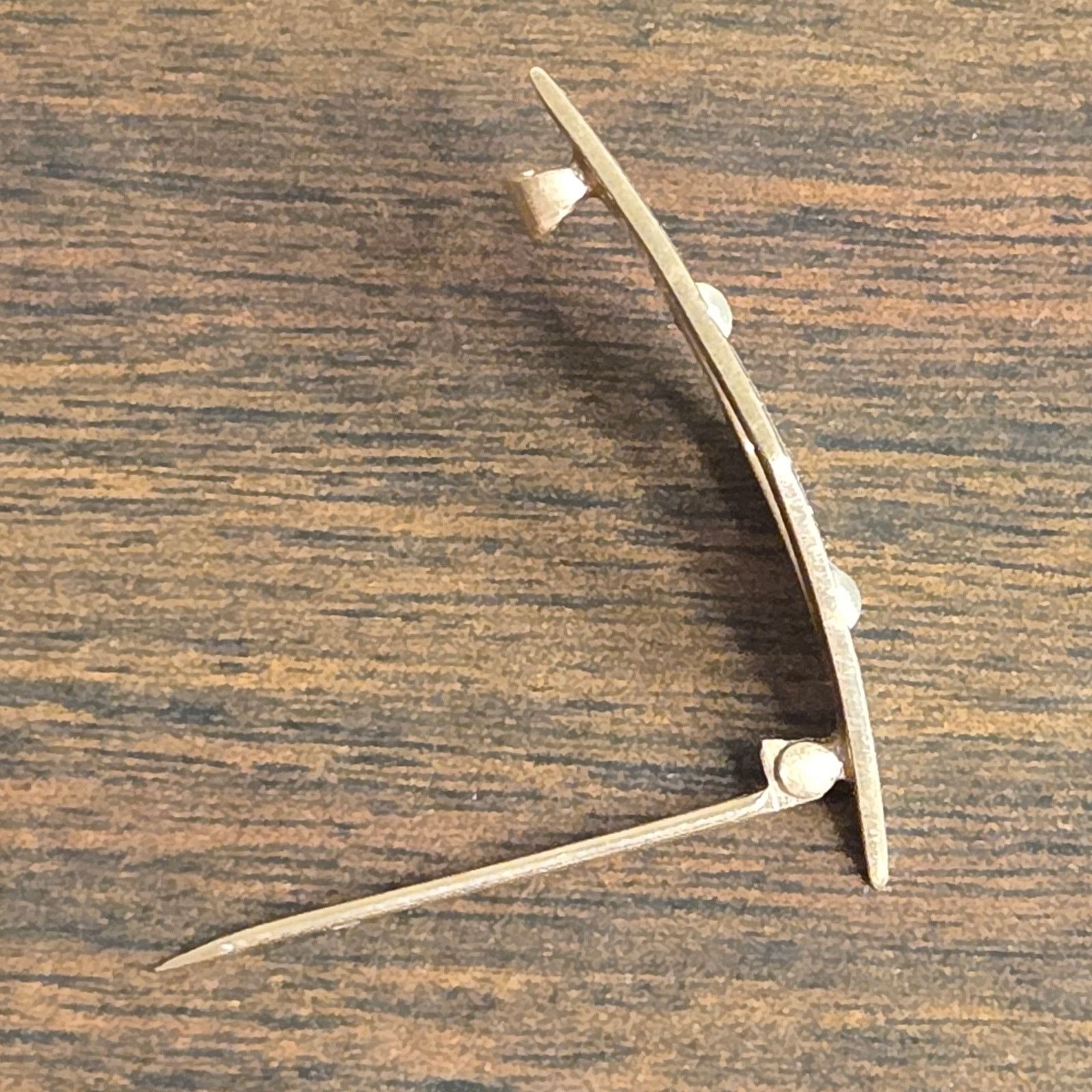 Vintage Antique Art Deco 10K Yellow Gold Seed Pearl Lozenge Brooch Size ONE SIZE - 7 Thumbnail
