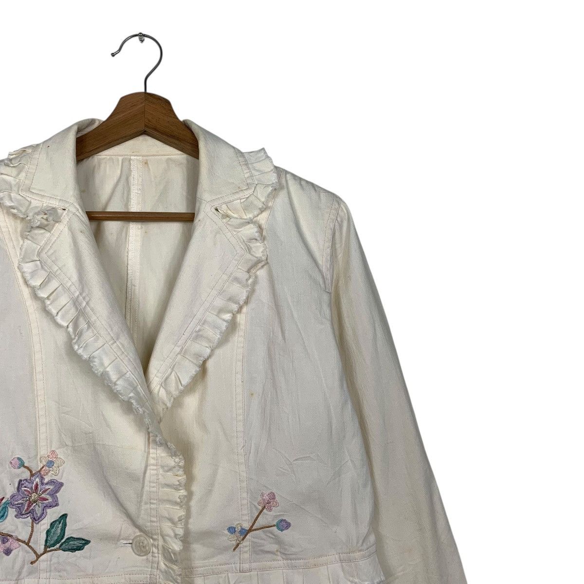 Japanese Brand E.Larin Flower Design Crop Jacket Size S / US 4 / IT 40 - 5 Thumbnail