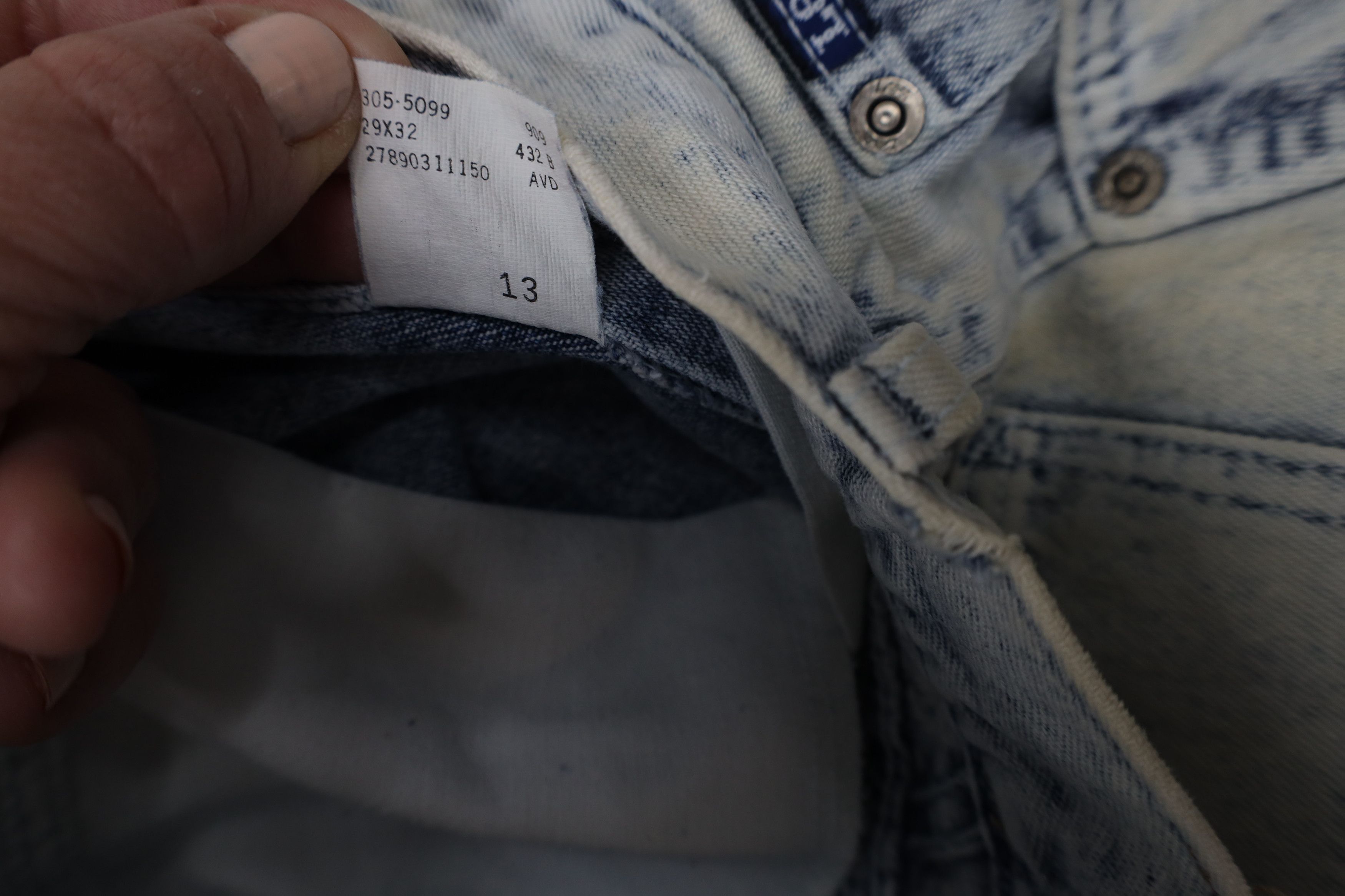 Lee × Vintage Vintage 90s Lee Acid Wash Relaxed Tapered Leg Jeans USA Size 34" / US 12 / IT 48 - 10 Thumbnail