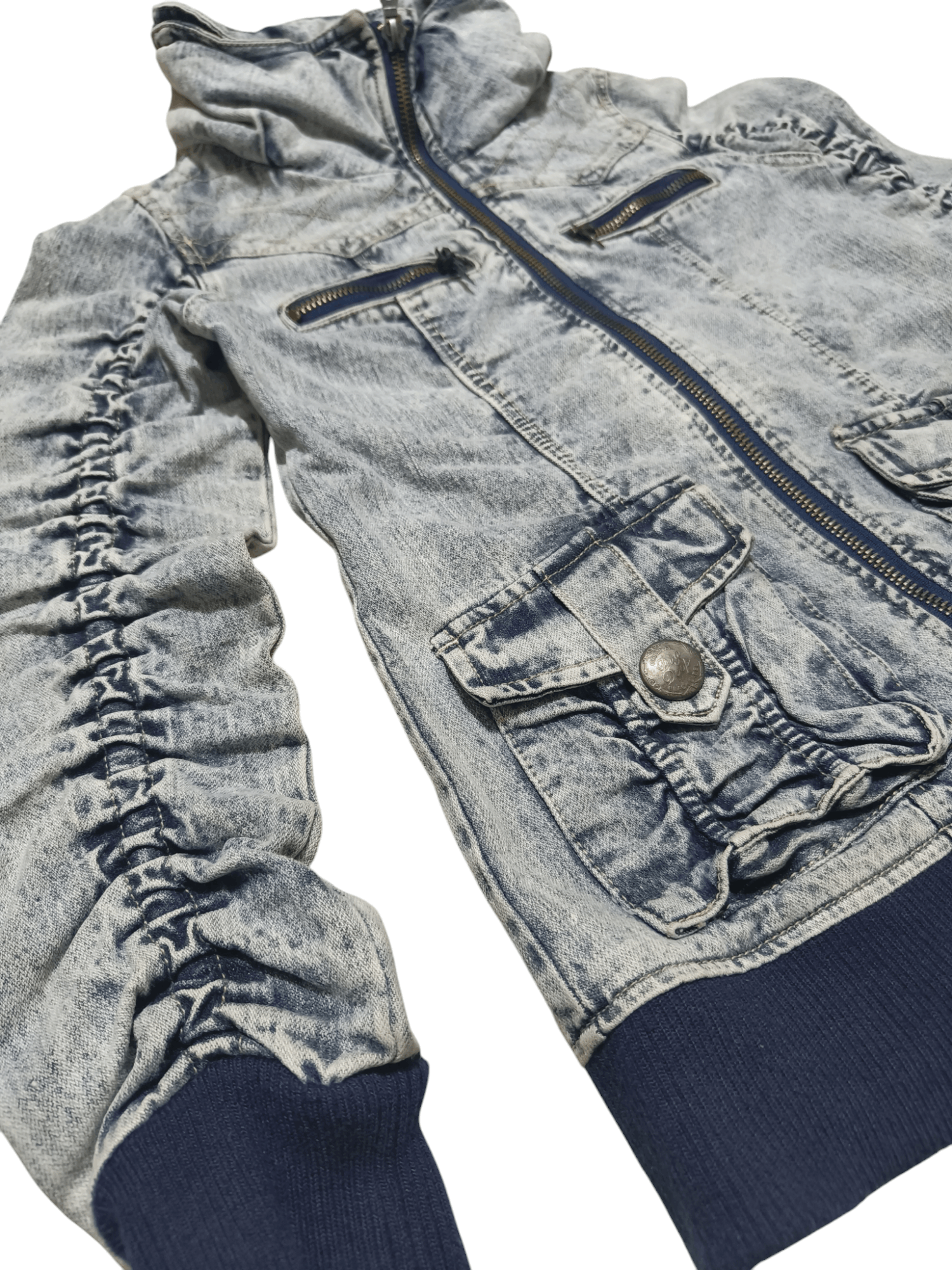 Japanese Brand DIG DEEP Classic Punk Japanese Brand Acid Wash Denim Jacket Size US M / EU 48-50 / 2 - 4 Thumbnail