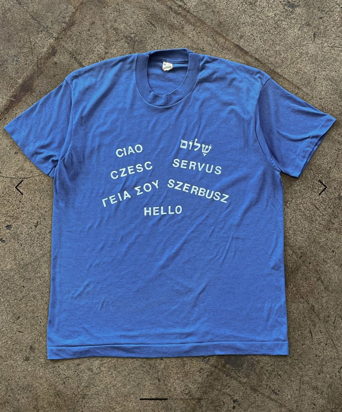 Unsound Rags × Vintage Vintage SINGLE STITCHED HELLO TEE - 1980S Size US L / EU 52-54 / 3 - 1 Thumbnail
