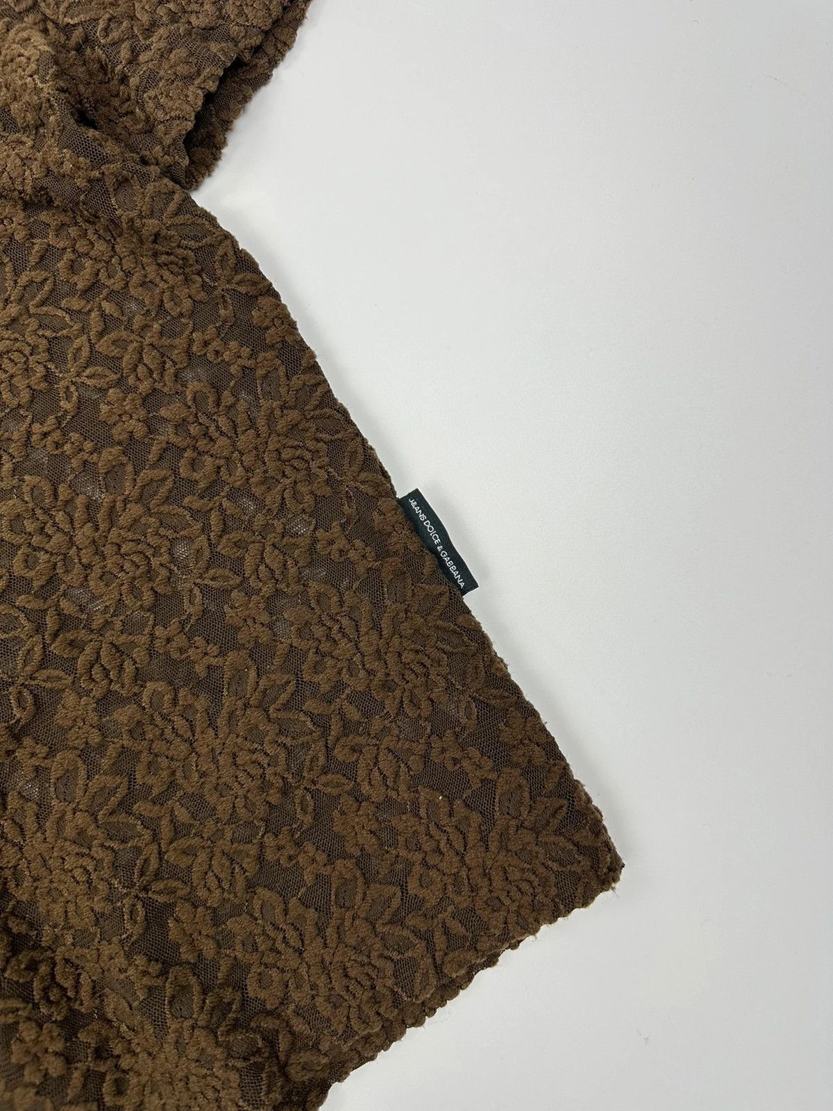 Dolce & Gabbana Dolce & Gabbana 90’s Laces Mesh Khaki Brown Flowers Tee Size L / US 10 / IT 46 - 6 Thumbnail