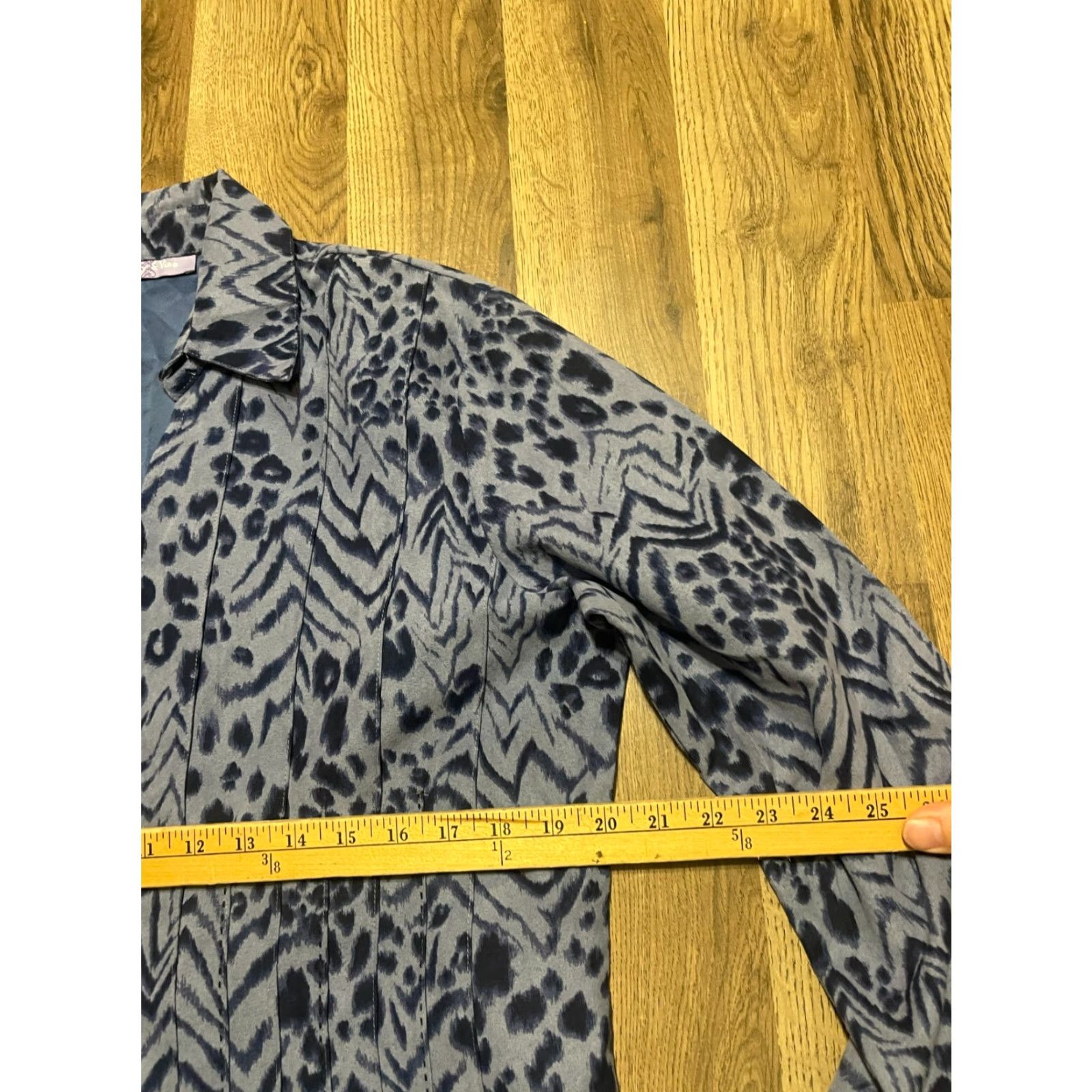 Harmony Harmony & Vine Shirt Women's Large Blue Black Full Zip Animal Print Casual Modern Bag? Wait. Size L / US 10 / IT 46 - 5 Thumbnail