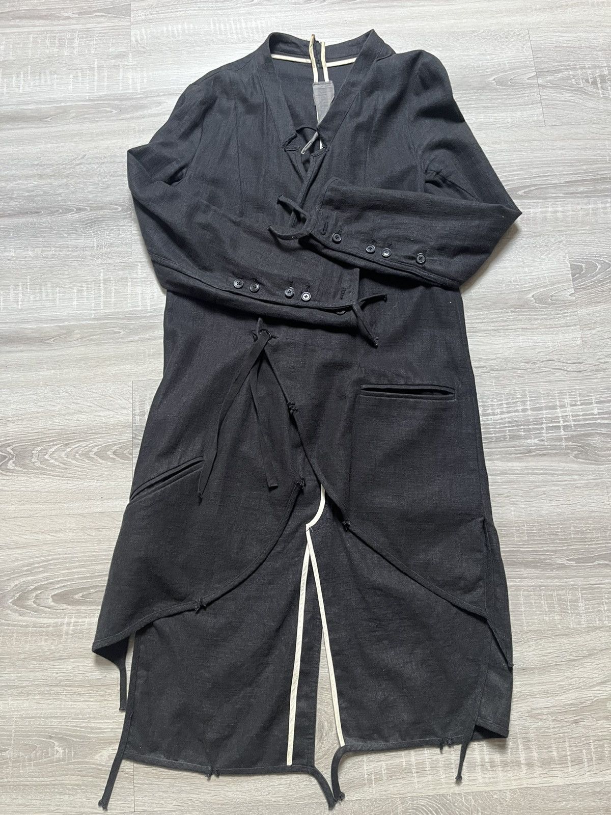 Aleksandr Manamis Aleksandr Manamis Long Linen Avant-Garde Coat Size US M / EU 48-50 / 2 - 1 Thumbnail