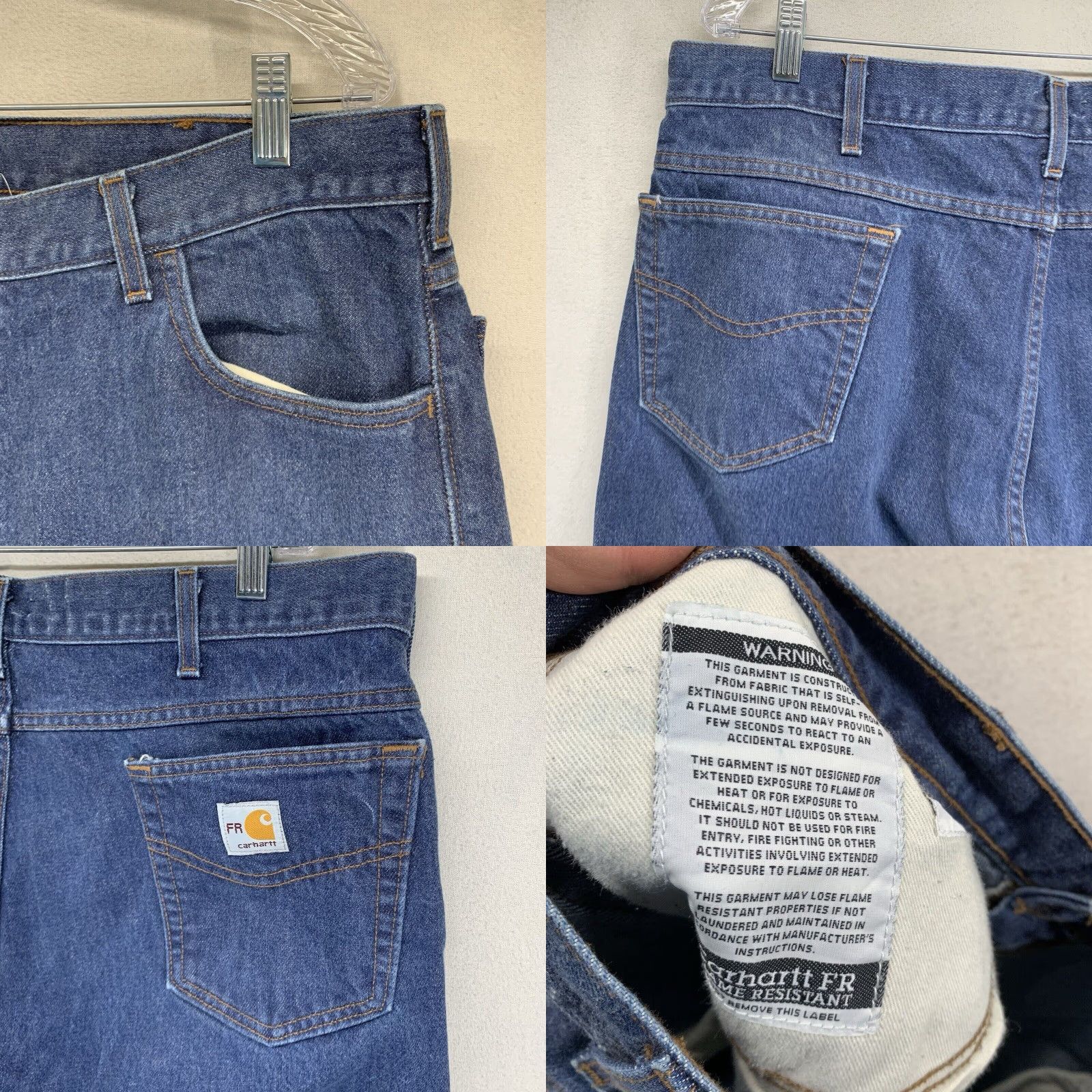 Carhartt VINTAGE Carhartt Jeans Men 40x31 Flame-Resistant Relaxed Fit Denim Made in USA Retro 90s Size US 40 / EU 56 - 8 Thumbnail