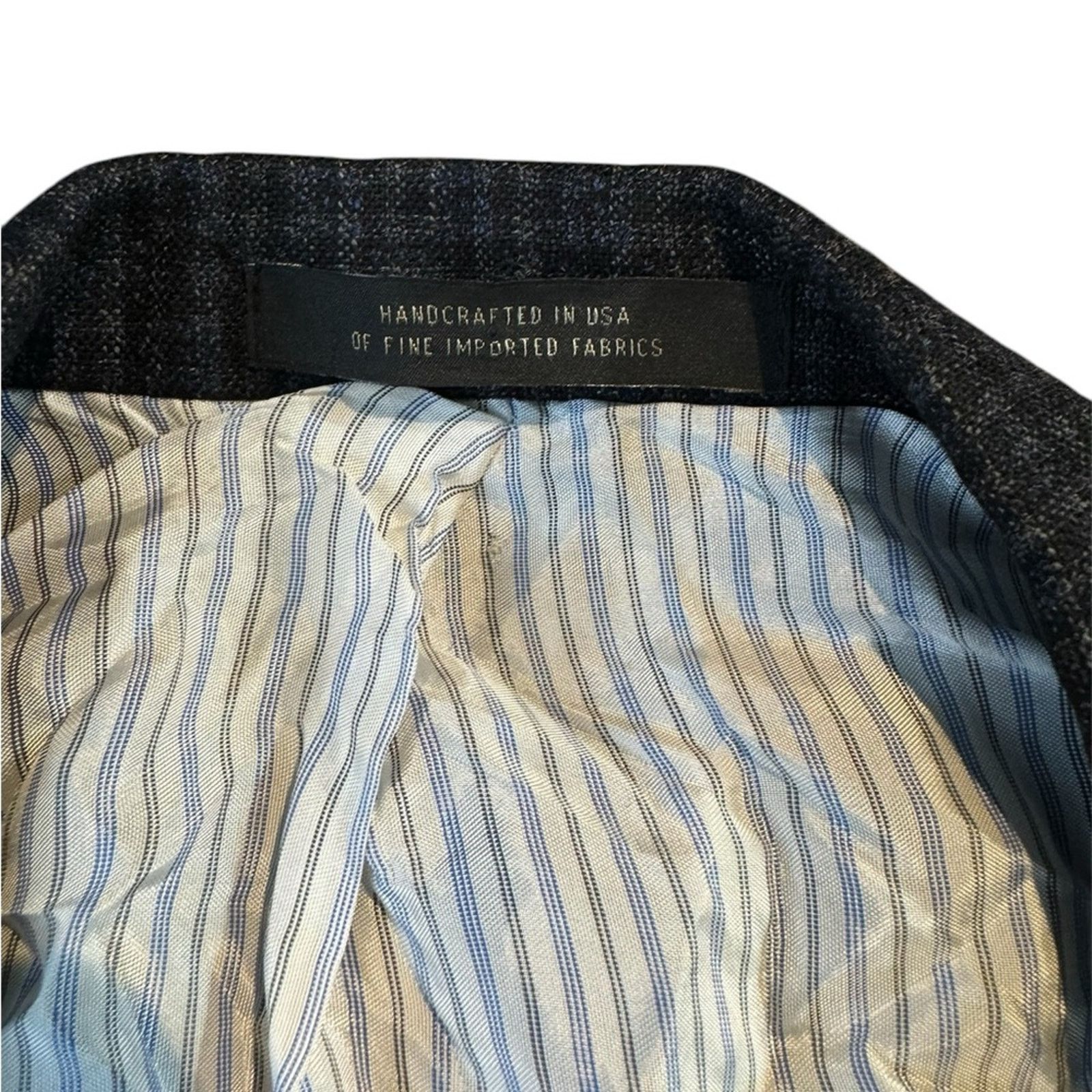 Allen Edmonds Men's Allen Edmonds Basket Weave Blue Blazer Size 42R - 5 Thumbnail