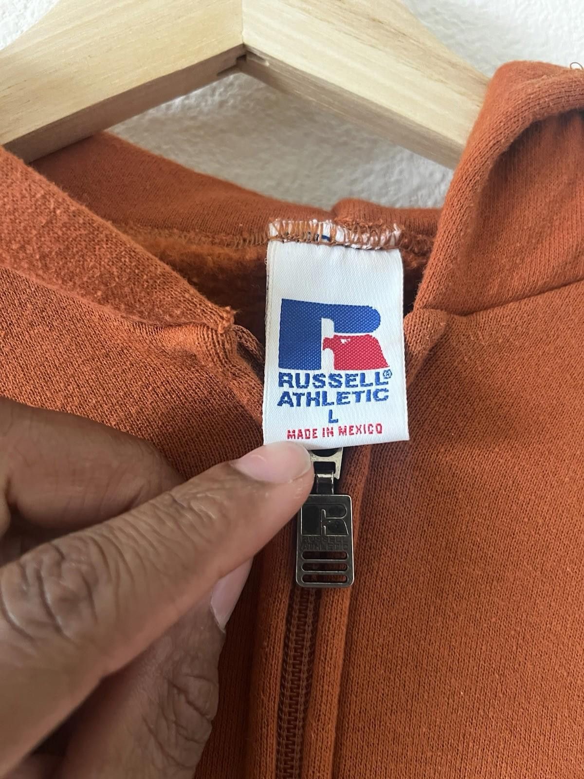 Vintage VTGRussell Athletic Texas UT Orange Zip Up Hoodie Mens L Size US L / EU 52-54 / 3 - 3 Thumbnail