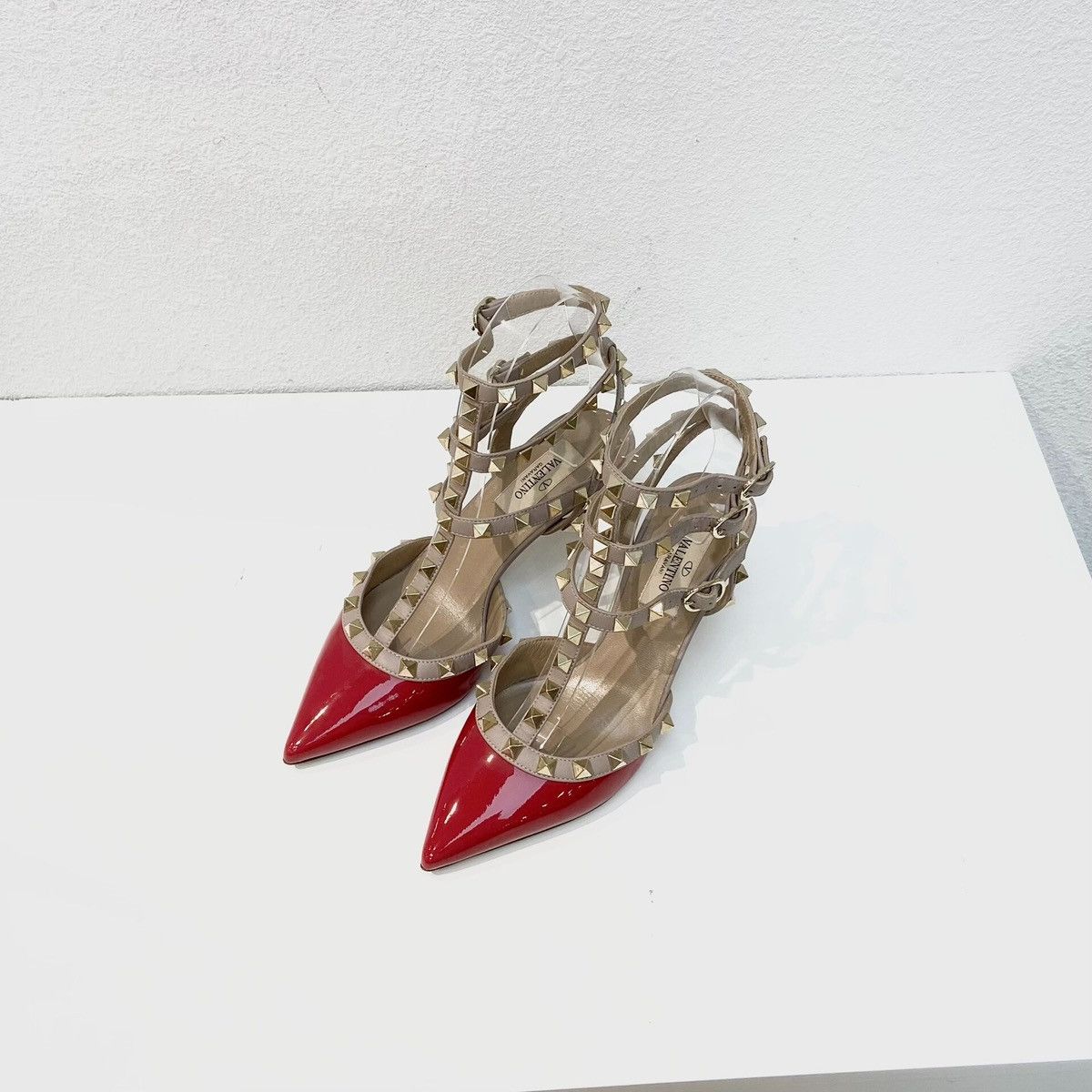 Valentino Valentino Garavani Rockstud patent and leather caged pumps Size US 5.5 / IT 35.5 - 1 Thumbnail