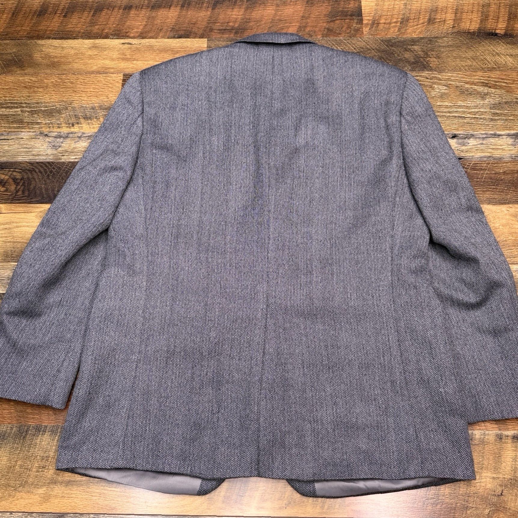 Ralph Lauren Lauren Ralph Lauren Blazer Sport Coat Jacket Short Gray Tweed Herringbone Wool 42 Regular Men's Size US 42 / EU 58 - 2 Thumbnail