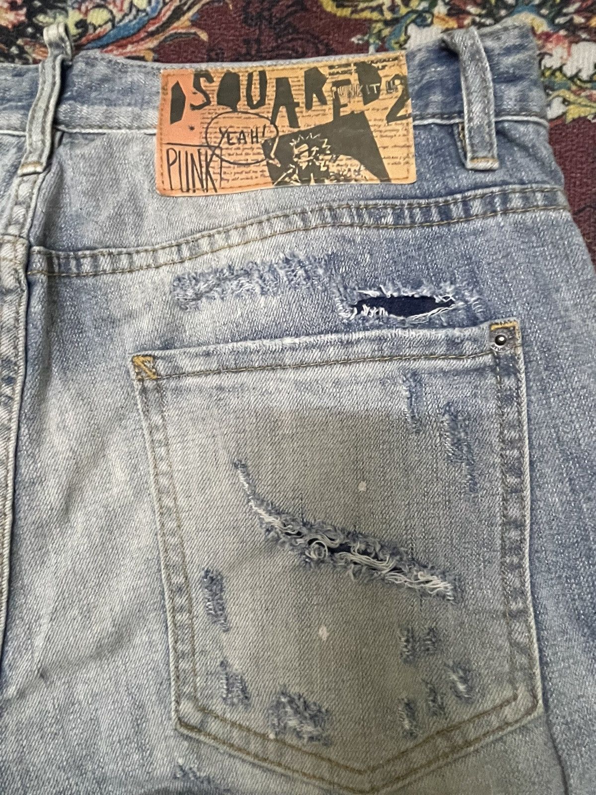 Dsquared2 Dsquared2 Thrashed Punk Light Blue Jeans Size US 33 - 12 Thumbnail