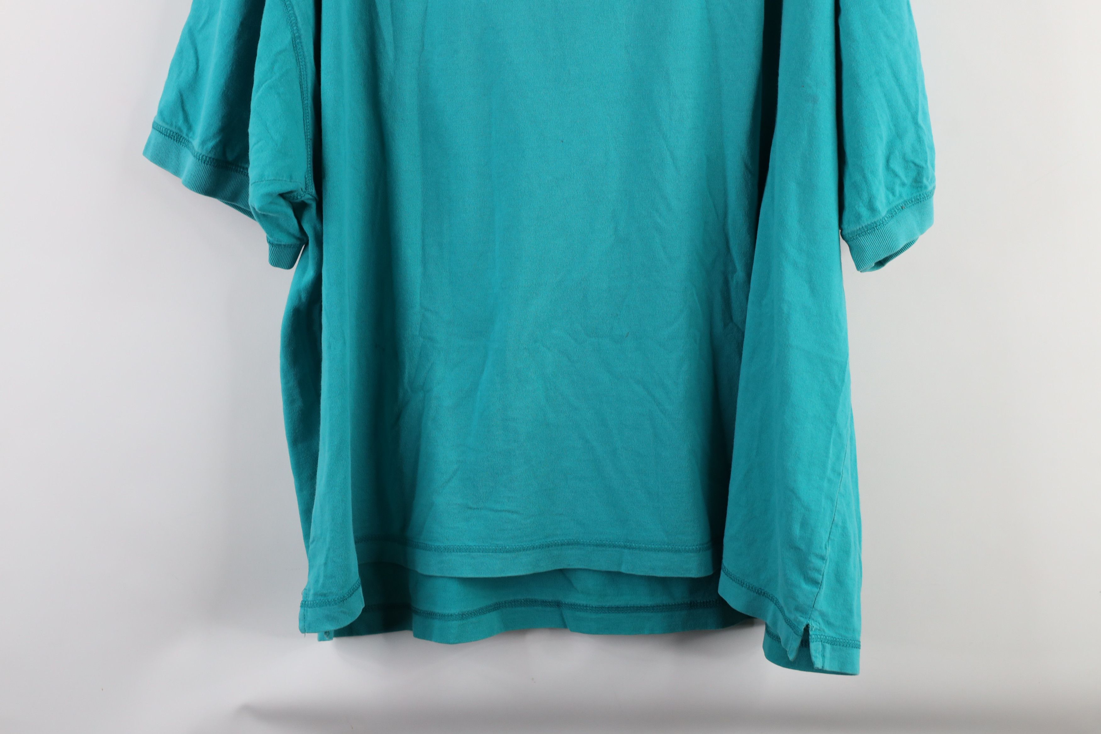 Vintage Vintage 90s Streetwear Short Sleeve Henley T-Shirt Teal Size US XXL / EU 58 / 5 - 15 Thumbnail