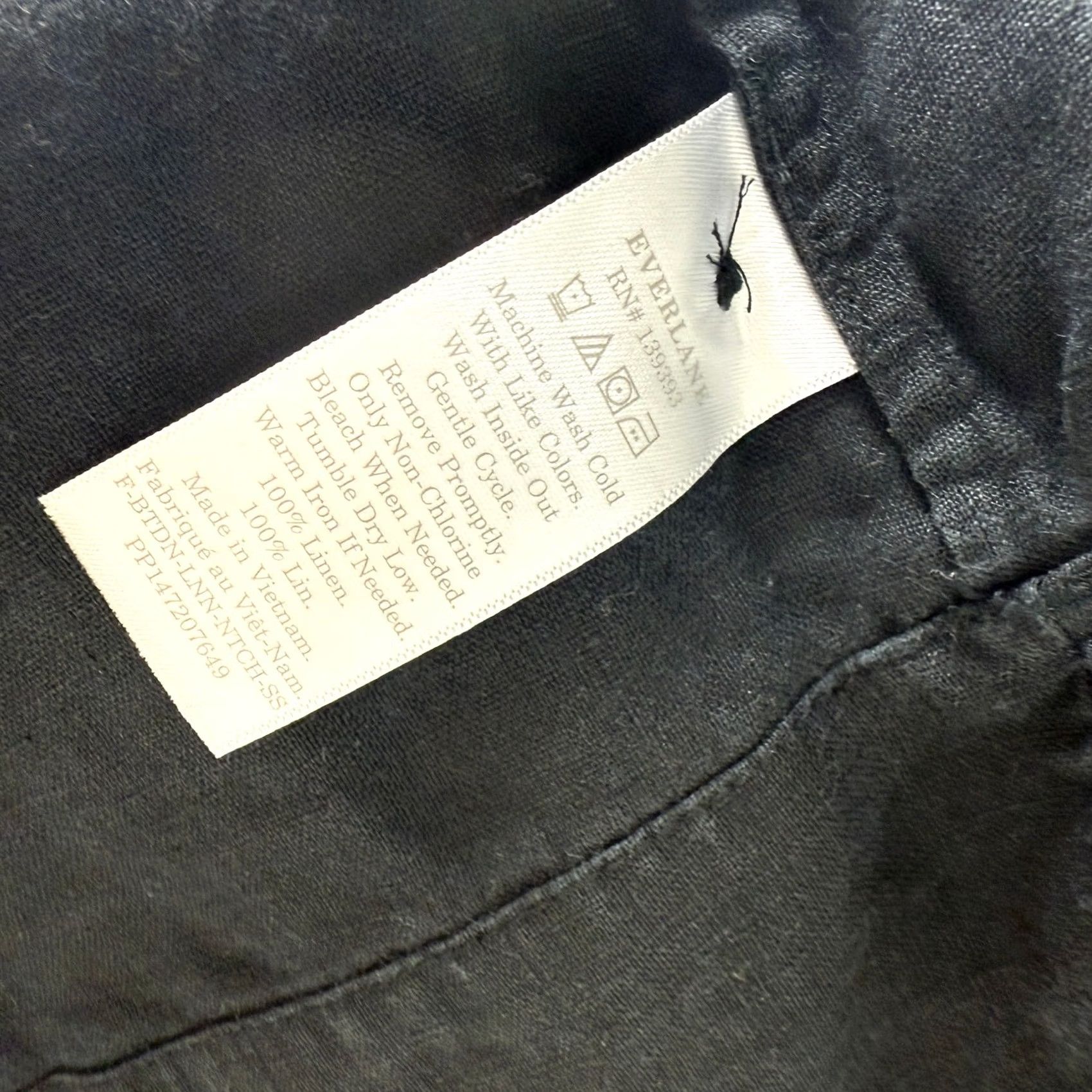 Everlane Everlane Women's Shirt Top Linen Button Short Sleeve Casual Classic Black 8 Shirt Womens Linen Button-Up 40 Bust 22hem Spring Summer Fall Size M / US 6-8 / IT 42-44 - 6 Thumbnail