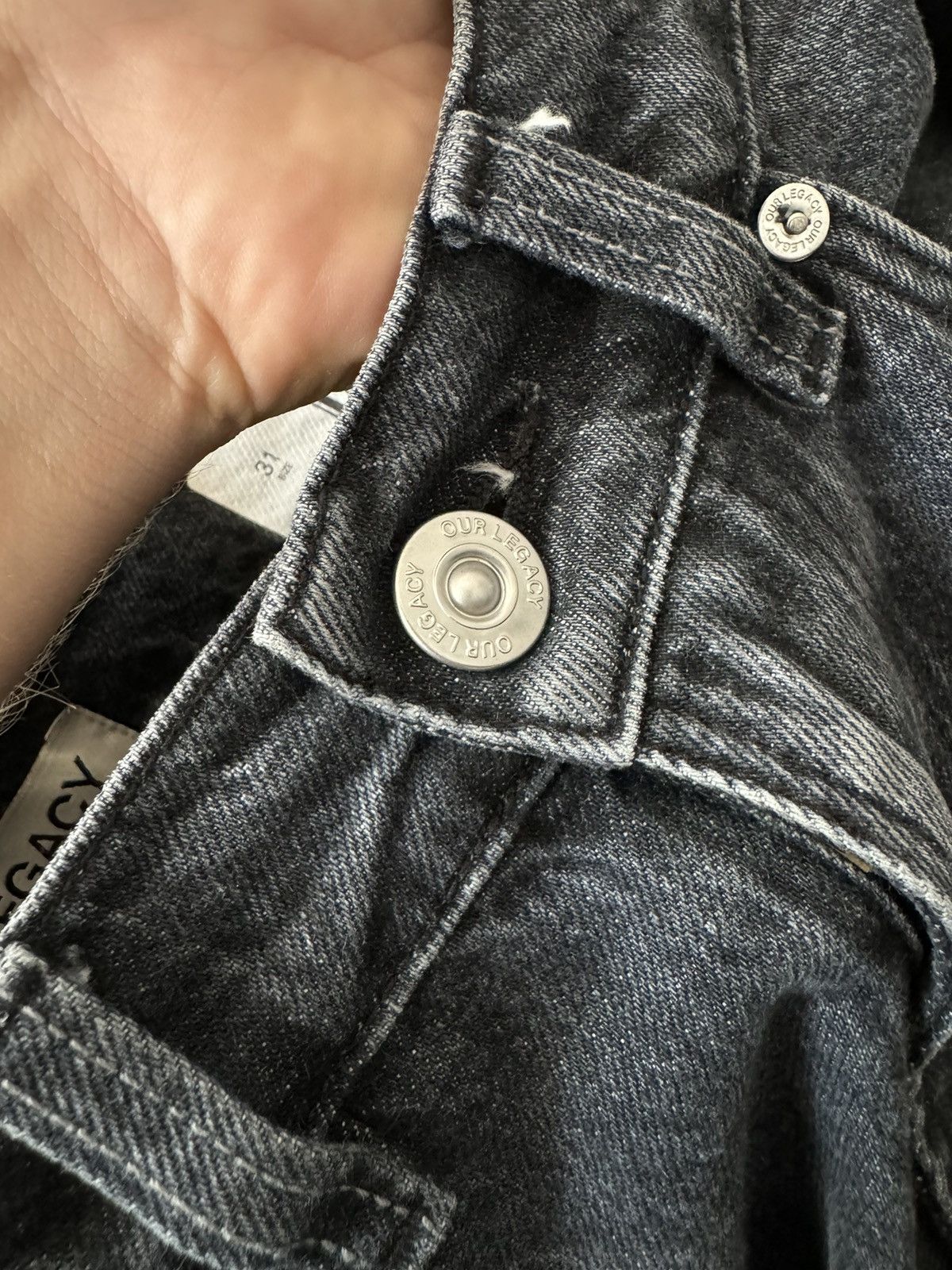 Our Legacy Our Legacy Third Cut Black Slash Denim Size US 31 - 12 Thumbnail