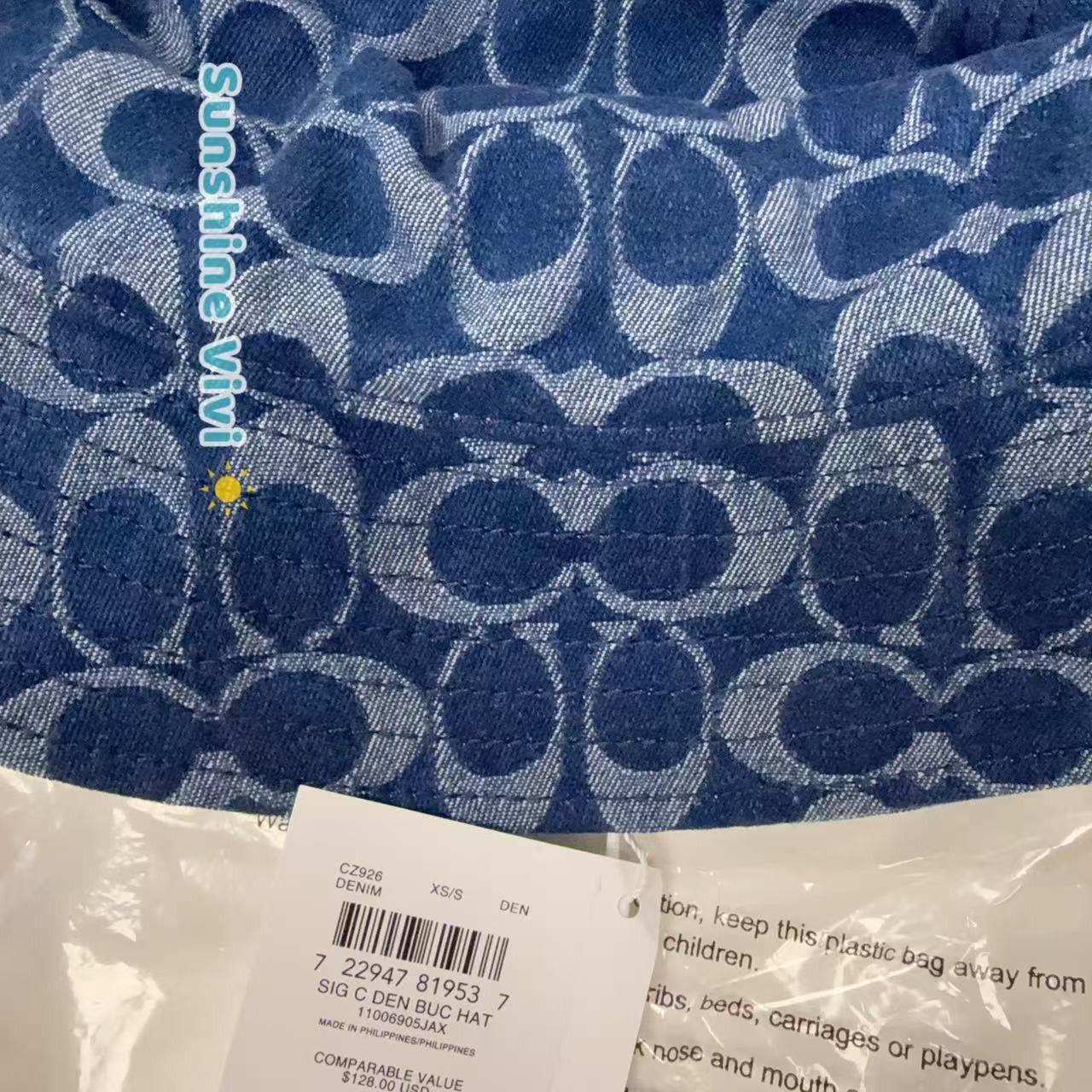 Coach NWT Limited Coach Signature Denim Hat CZ926 xs/s Size ONE SIZE - 13 Thumbnail