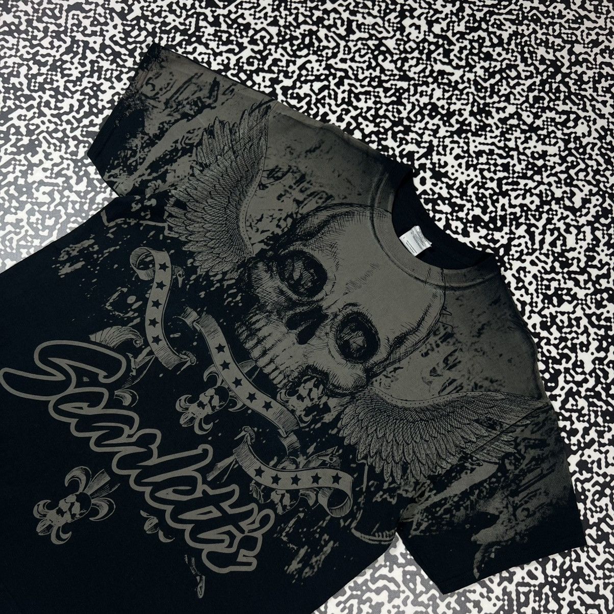 Affliction Vintage Y2K Affliction Skull Japanese Style Scarletts Tshirt Size US L / EU 52-54 / 3 - 4 Thumbnail