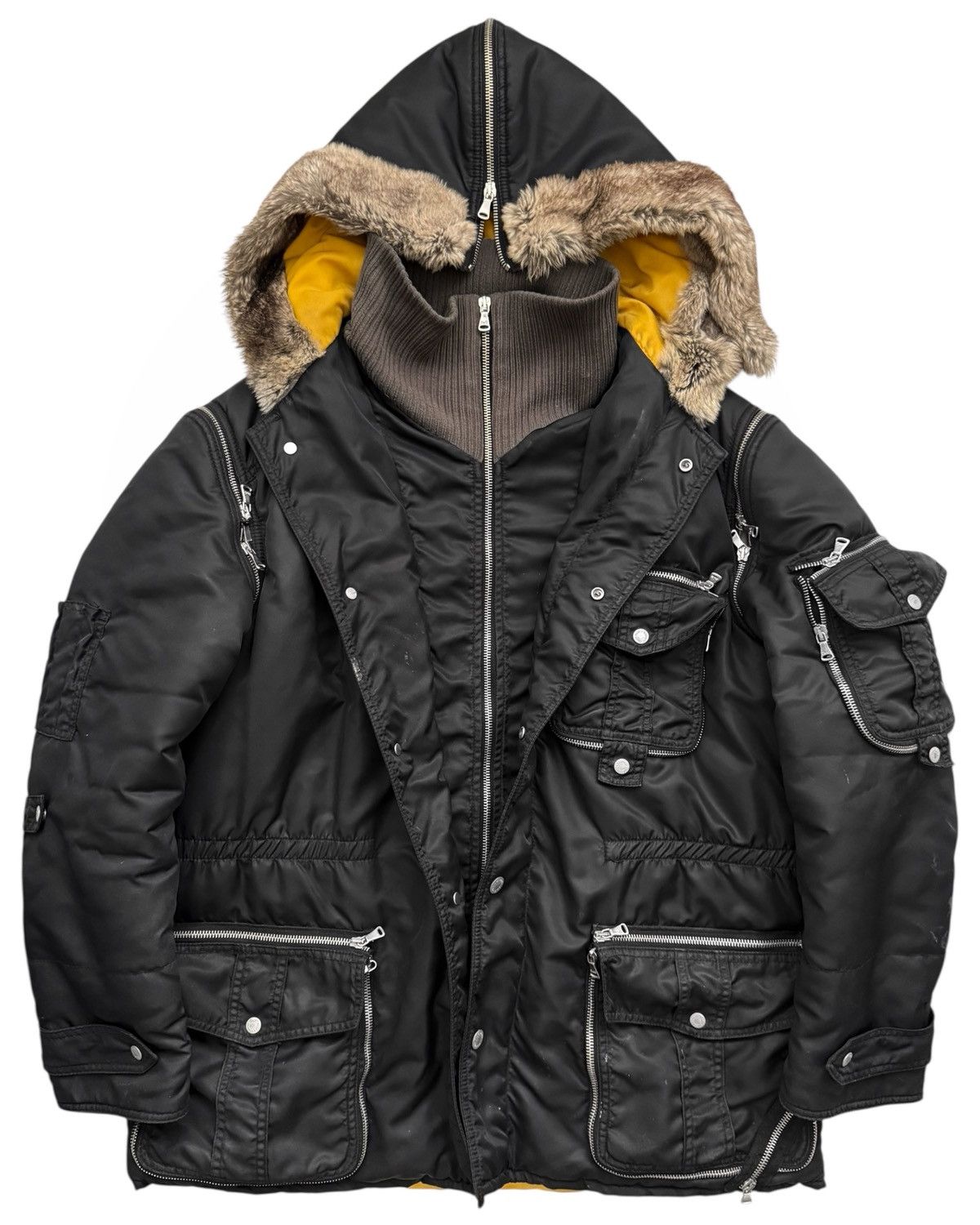 Dolce & Gabbana 2003 GRAIL Spiral Zipper Fur Cargo Parka Size US M / EU 48-50 / 2 - 1 Thumbnail