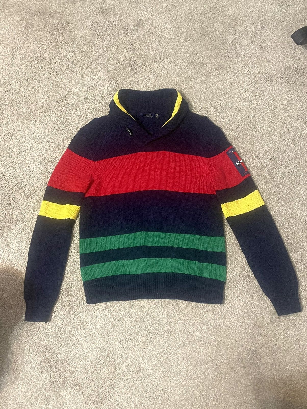 Polo Ralph Lauren × U.S. Polo Assn. Polo Ralph Lauren 12 M Yacht Sweater Multi Color Striped Size US S / EU 44-46 / 1 - 1 Thumbnail