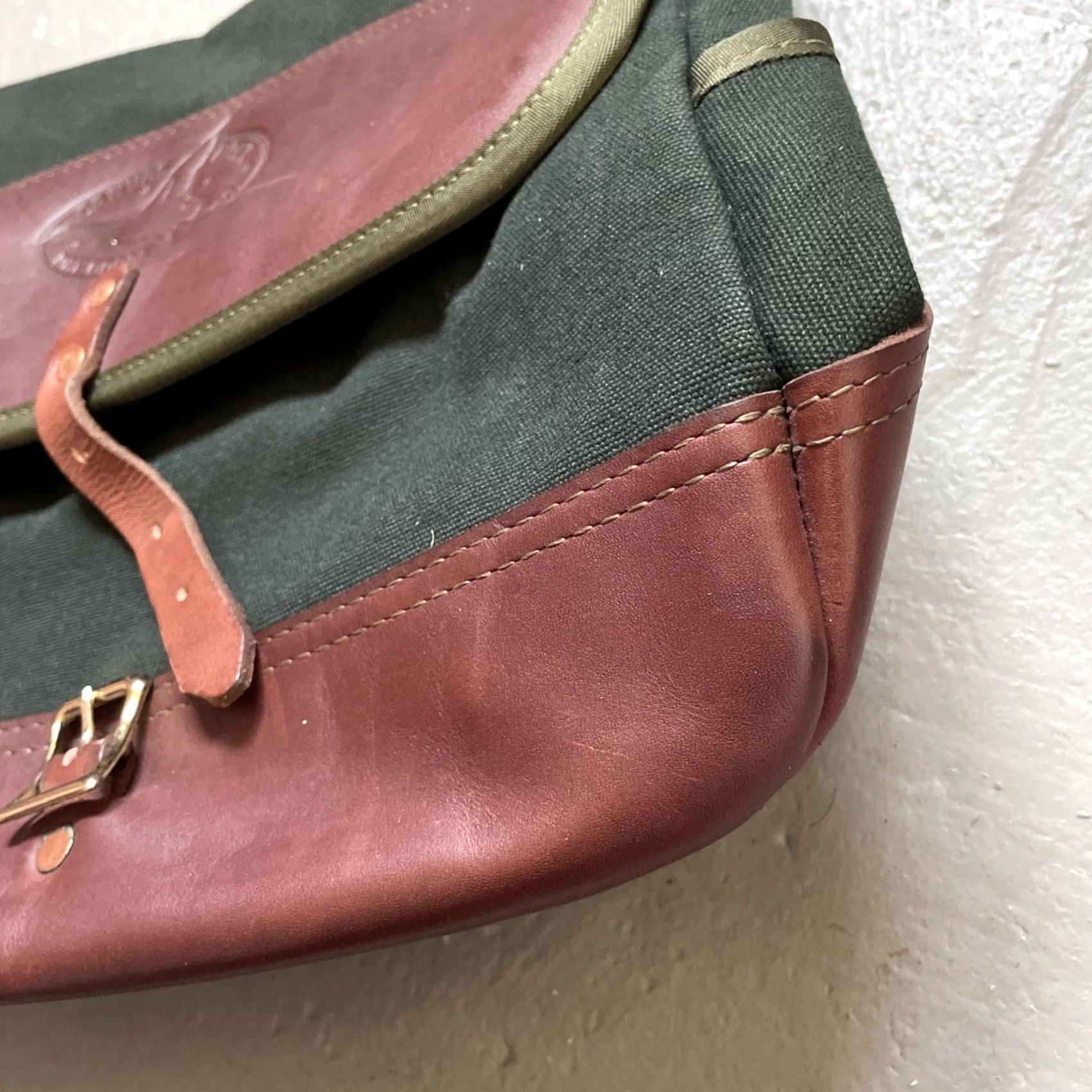 Vintage VINTAGE Canvas Back Dry Goods Co. Leather Satchel Messenger Style Bag Men NWOT? Size ONE SIZE - 2 Thumbnail