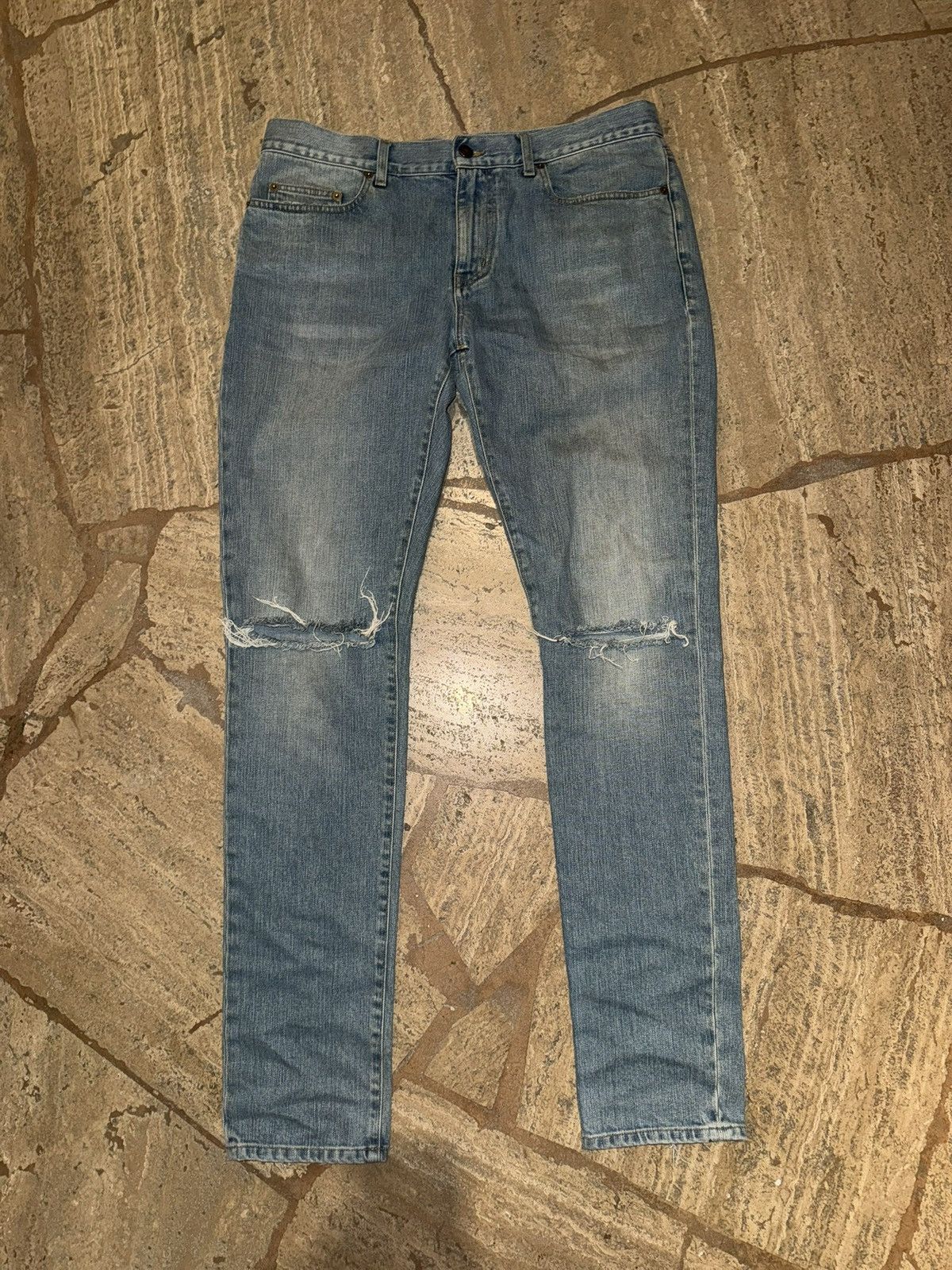 Saint Laurent Paris Saint Laurent ripped skinny jeans Size US 32 / EU 48 - 1 Thumbnail
