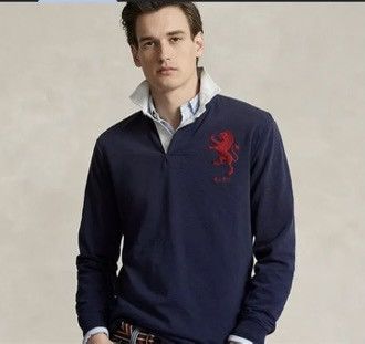 Ralph Lauren Vintage Polo Ralph Lauren Lion Rugby Navy Back Patch 8 Size US L / EU 52-54 / 3 - 3 Thumbnail