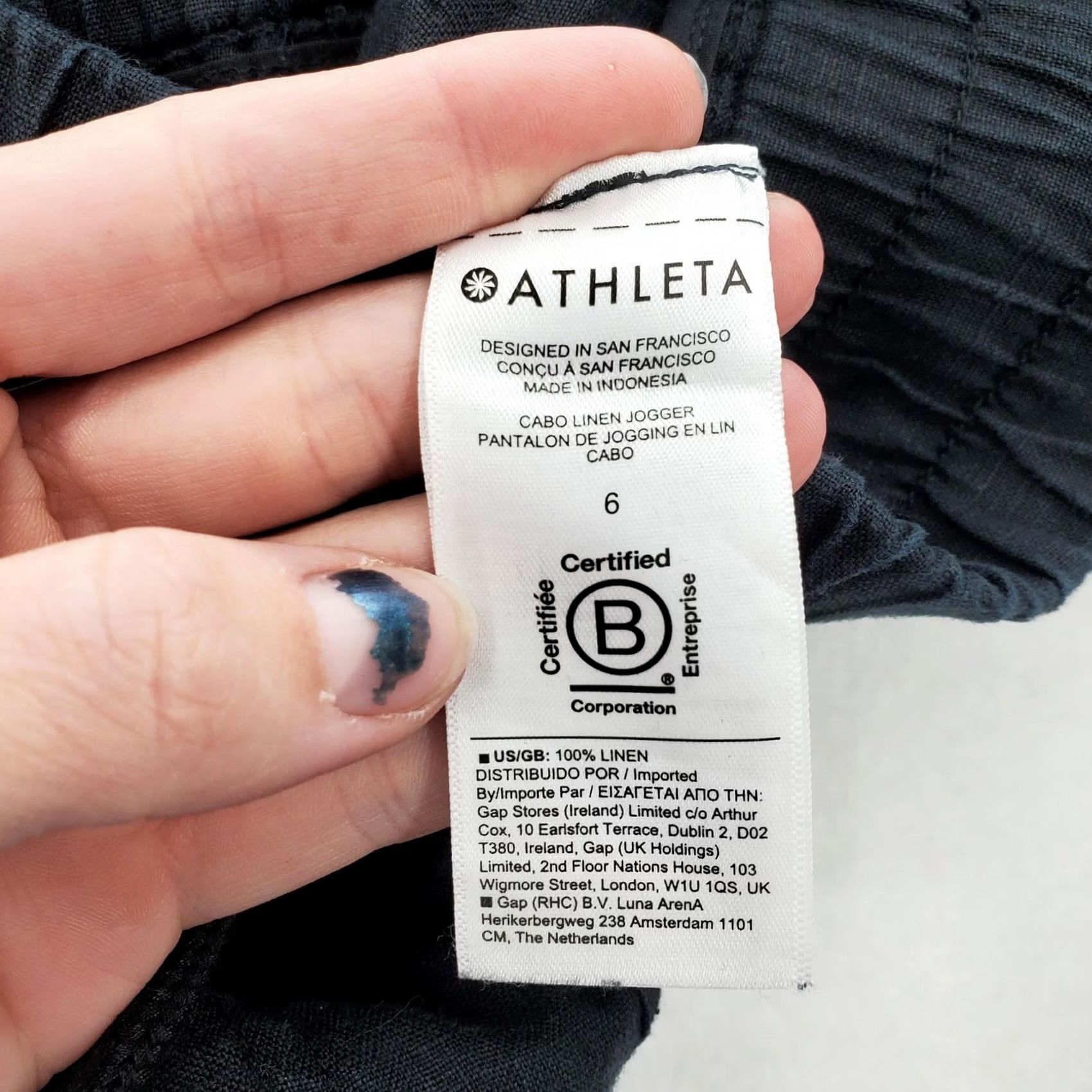 Athleta Athleta Pants Womens 6 Gray Cabo Linen Jogger Elastic Waist Zipper Pockets Cuffed Size 28" / US 6 / IT 42 - 4 Thumbnail