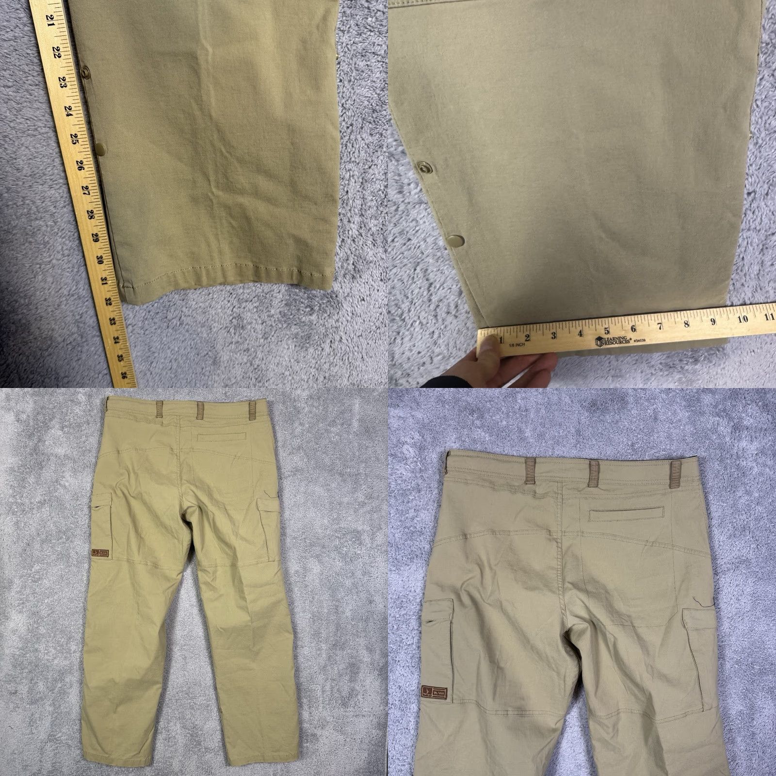 Prana Prana Pants Mens L 34x32 Stretch Zion Roll Up Snap Convertible Vintage Softshell Chino Baggy? Size US 34 / EU 50 - 8 Thumbnail