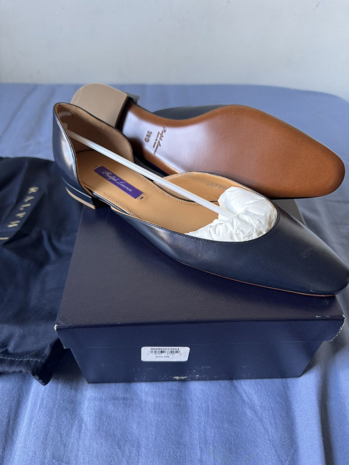 Ralph Lauren × Ralph Lauren Purple Label Ralph Lauren Purple Label Women’s Navy Ballet Flat Size US 9 / IT 39 - 5 Thumbnail